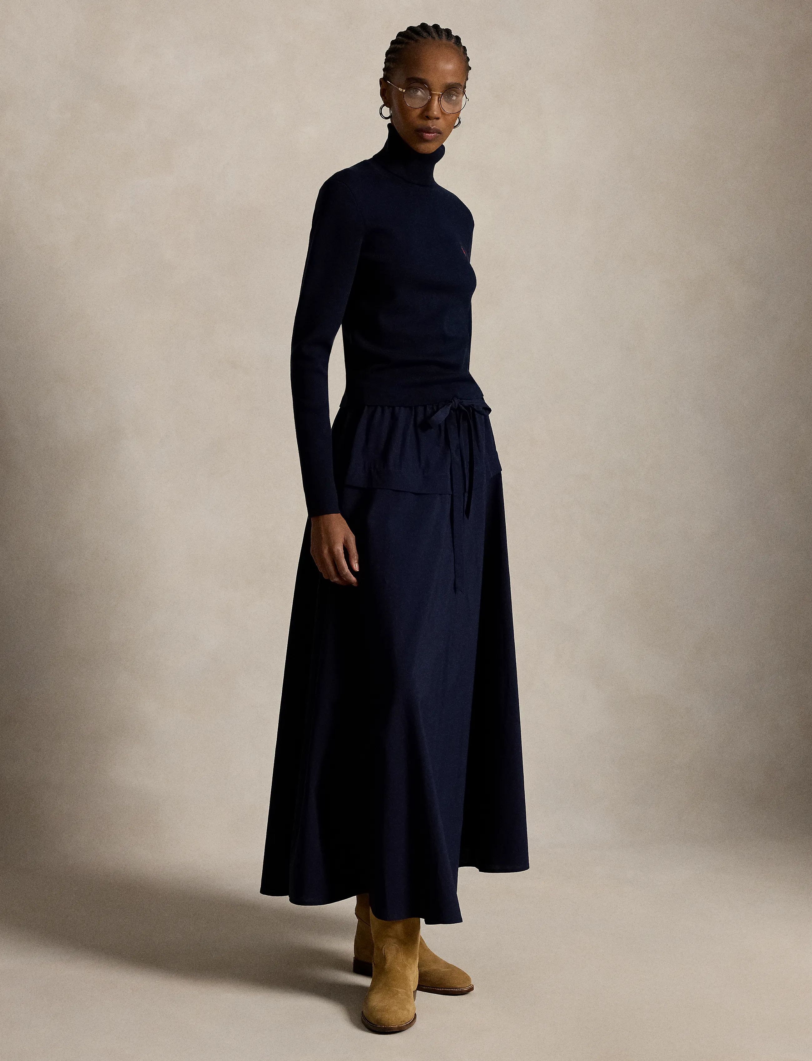 Polo Ralph Lauren Cotton Canvas A-Line Skirt - Kjolar - HUNTER NAVY / navy