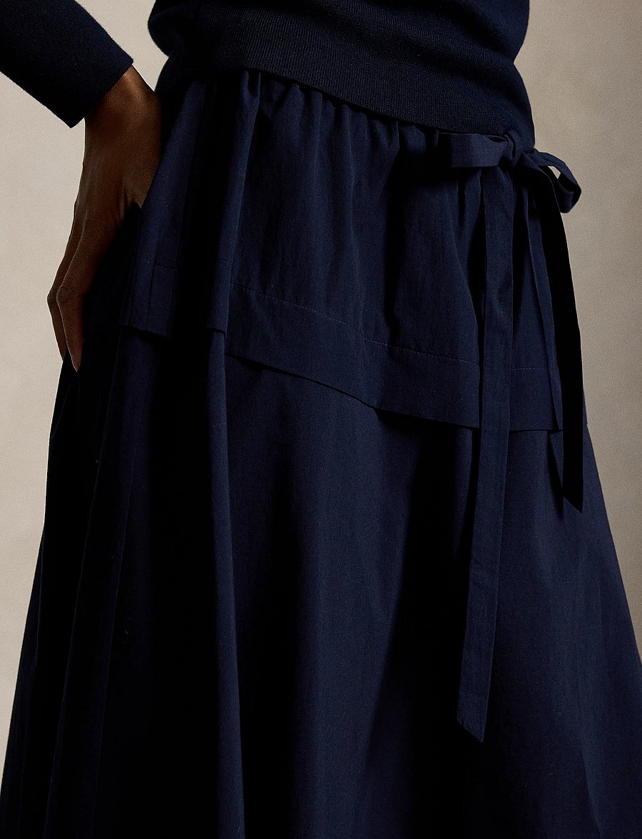 Polo Ralph Lauren - Cotton Canvas A-Line Skirt - maxi nederdele - hunter navy - 4