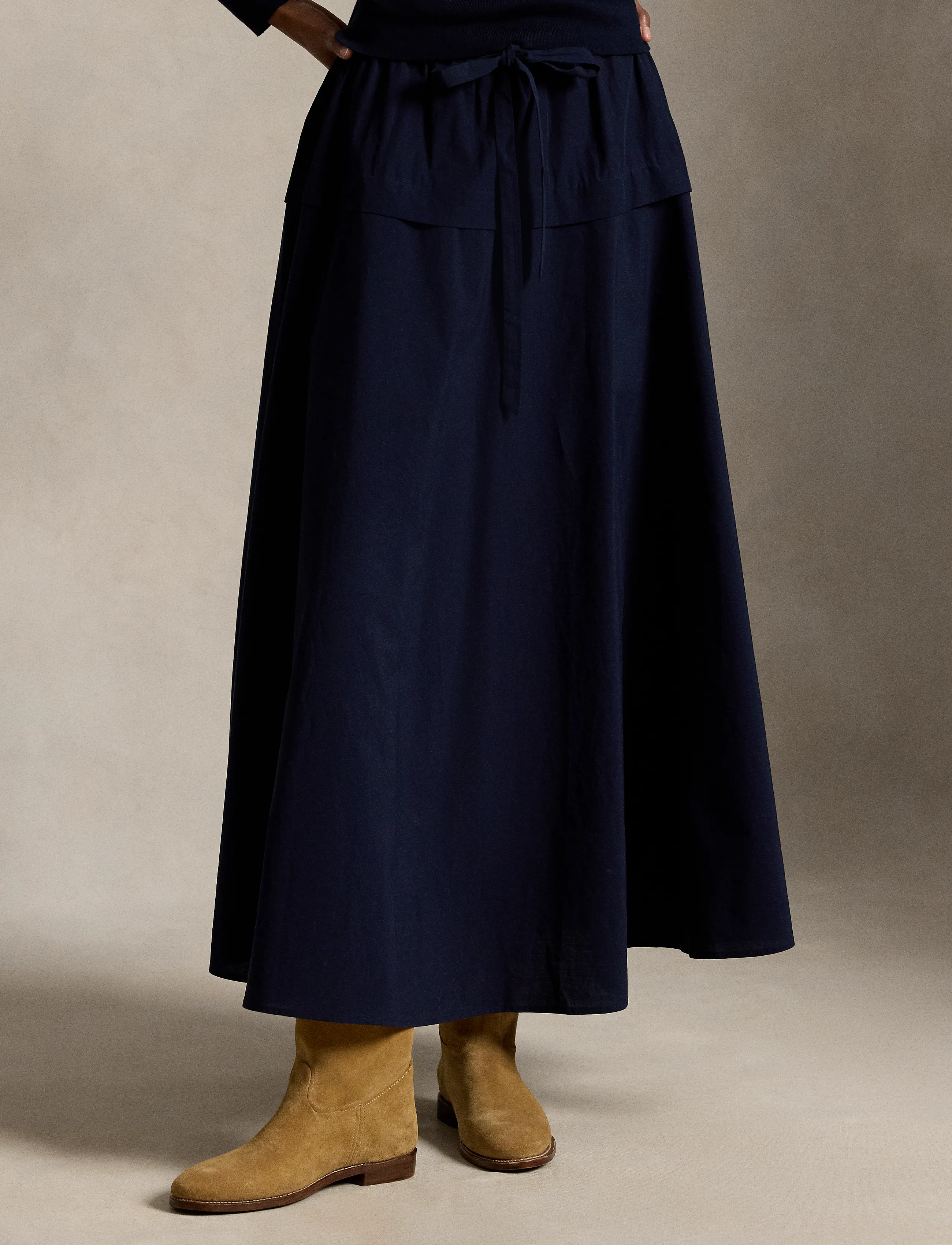 Polo Ralph Lauren - Cotton Canvas A-Line Skirt - maxi nederdele - hunter navy - 5