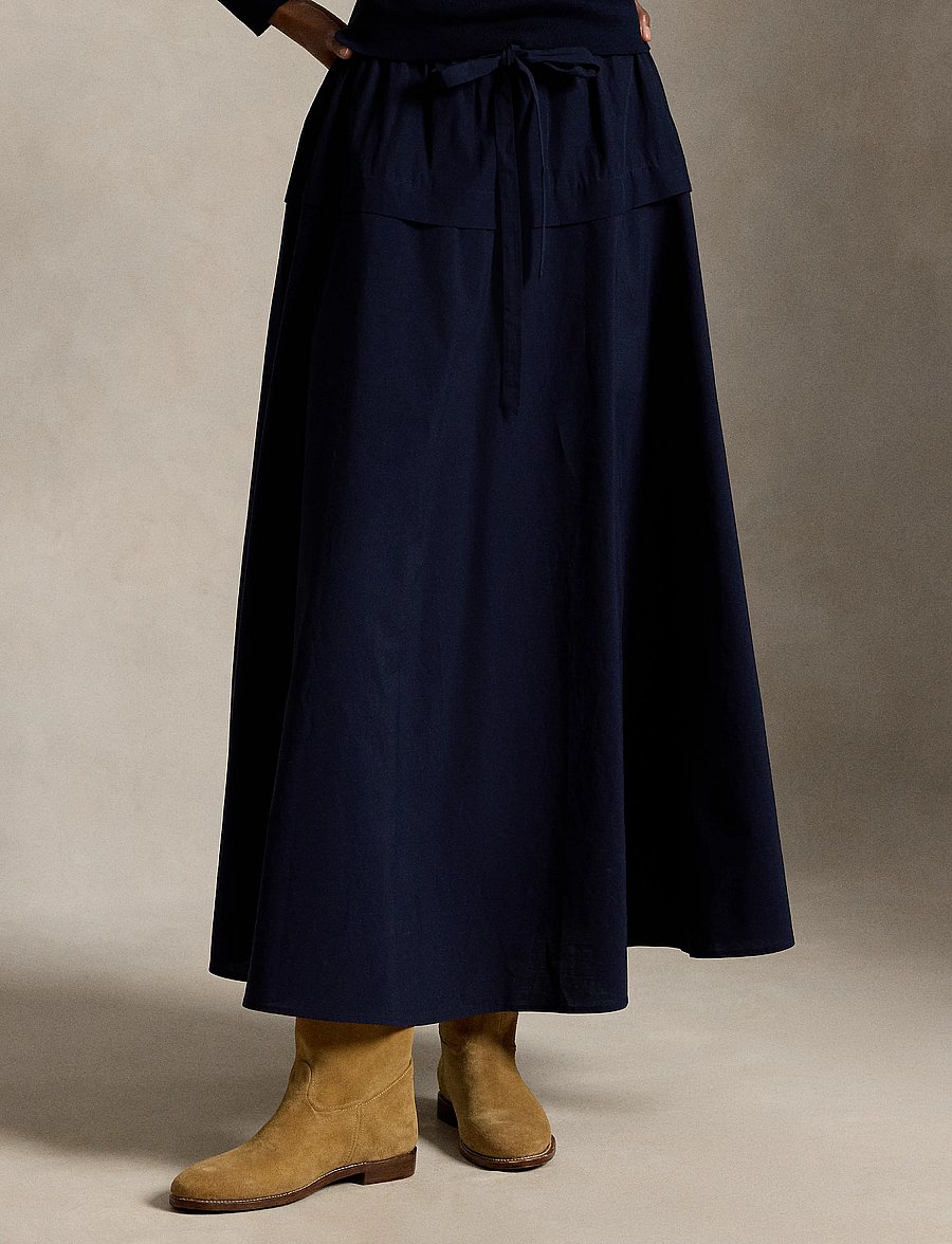 Polo Ralph Lauren - Cotton Canvas A-Line Skirt - maxi nederdele - hunter navy - 5