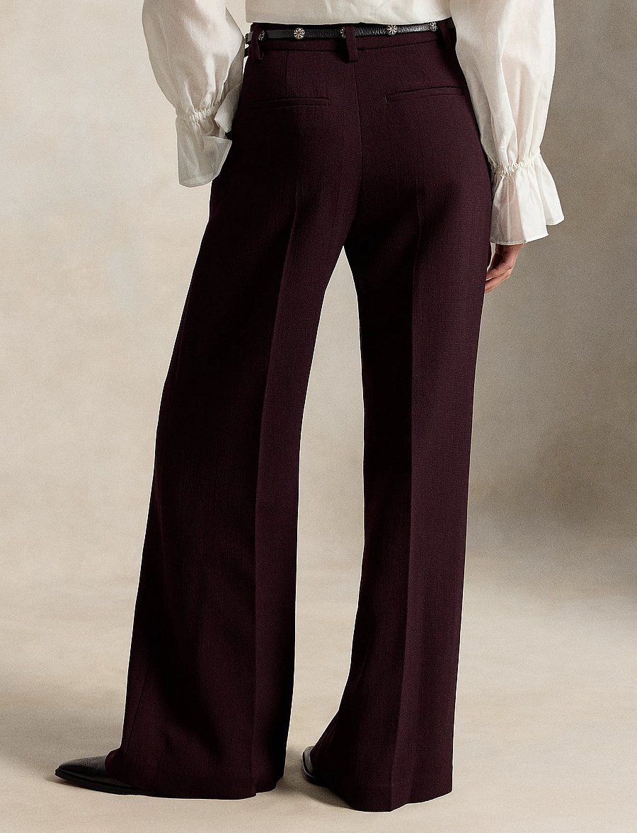 Polo Ralph Lauren - Beaton Wool Crepe Pant - hosen mit weitem bein - midnight merlot - 4