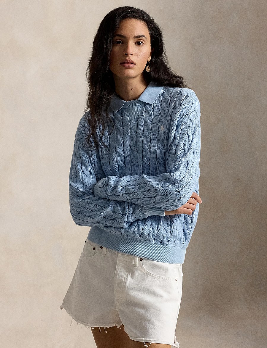 Polo Ralph Lauren - 2/20 COTTON-KNT-POLO - pullover - chambray blue - 0