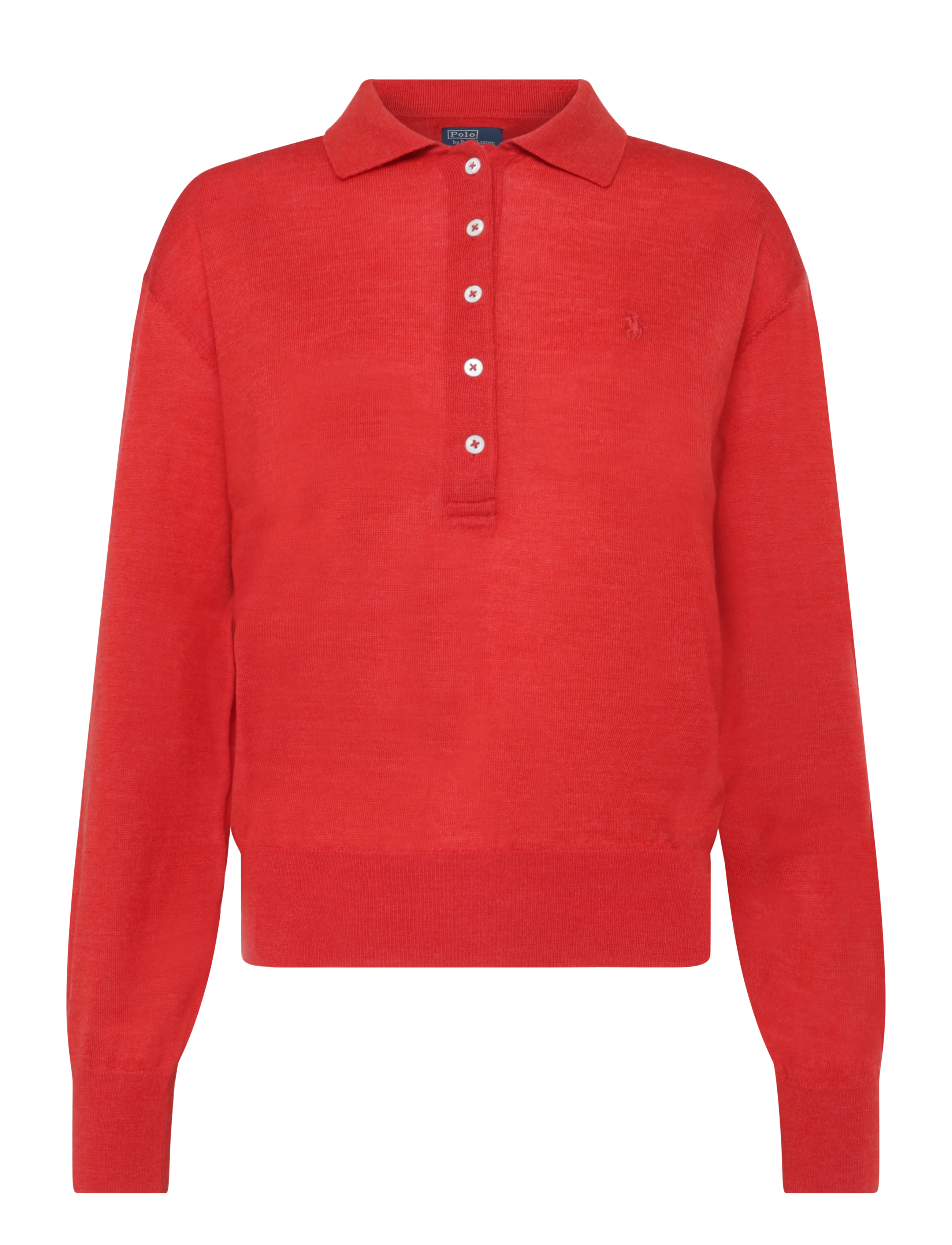 Polo Ralph Lauren - Wool Polo-Collar Sweater - stickade tröjor - flanders red heat - 1