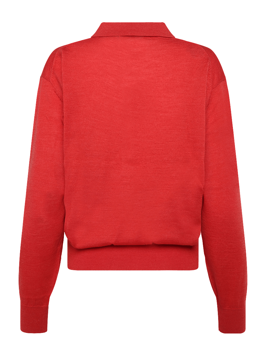 Polo Ralph Lauren - Wool Polo-Collar Sweater - stickade tröjor - flanders red heat - 2