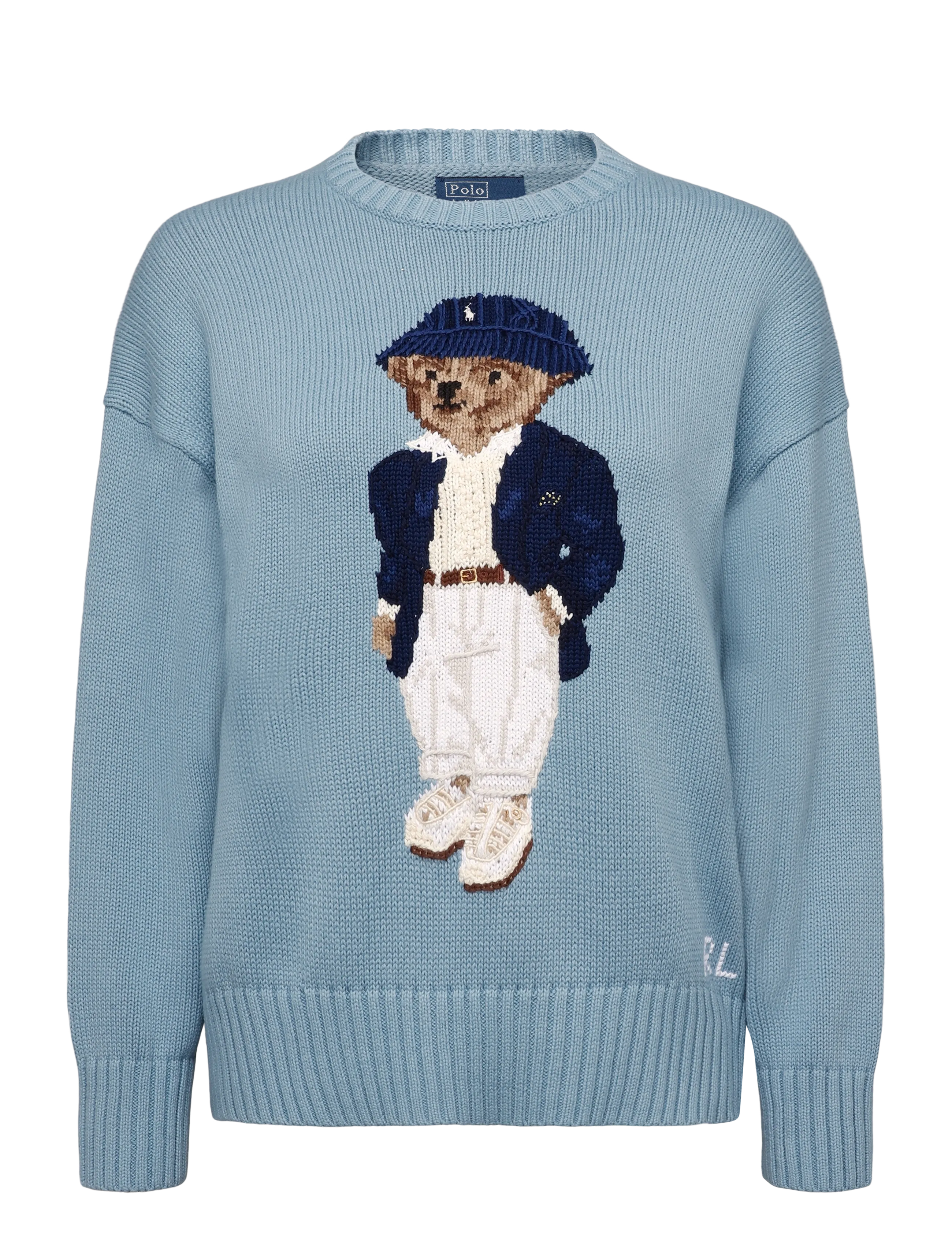 Polo Ralph Lauren - Polo Bear Oversize Cotton Sweater - stickade tröjor - blue note - 1