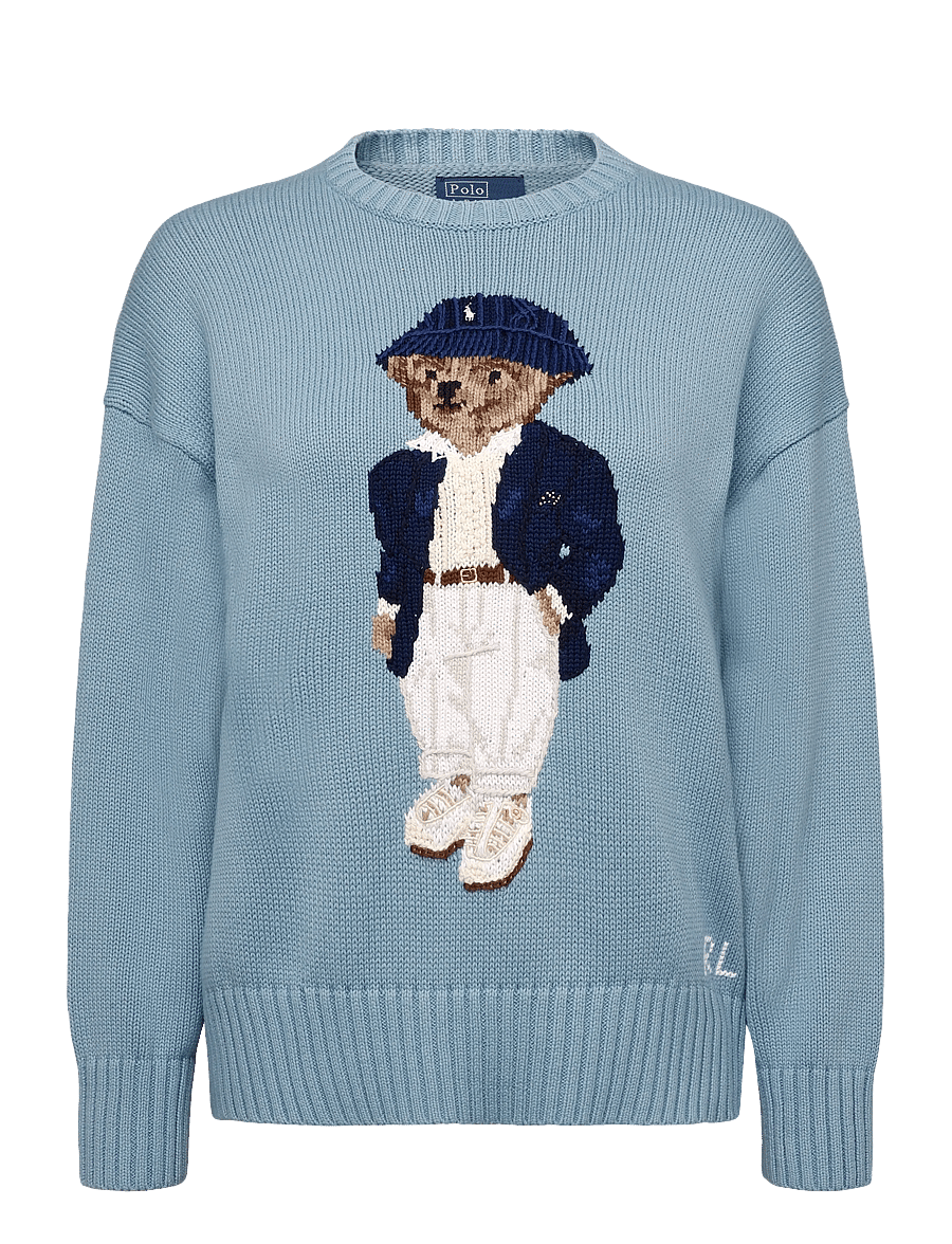 Polo Ralph Lauren - Polo Bear Oversize Cotton Sweater - stickade tröjor - blue note - 1