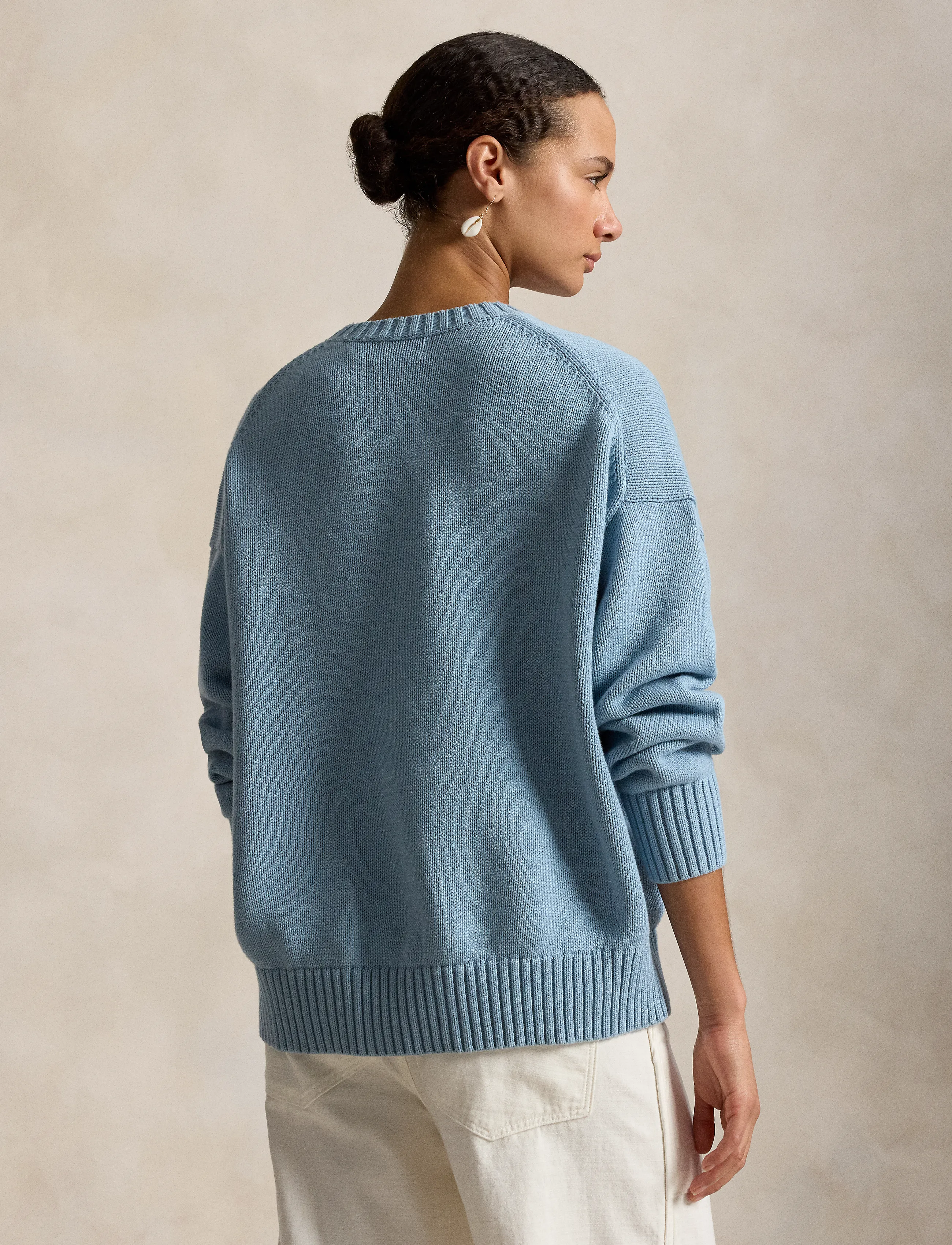 Polo Ralph Lauren - Polo Bear Oversize Cotton Sweater - stickade tröjor - blue note - 3