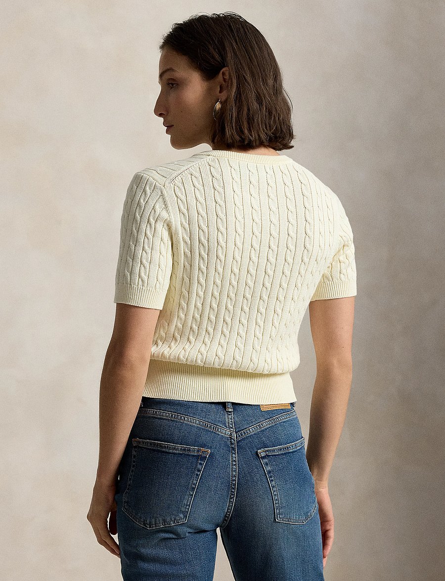 Polo Ralph Lauren - Mini-Cable Short-Sleeve Henley Sweater - t-shirts - clubhouse cream - 2
