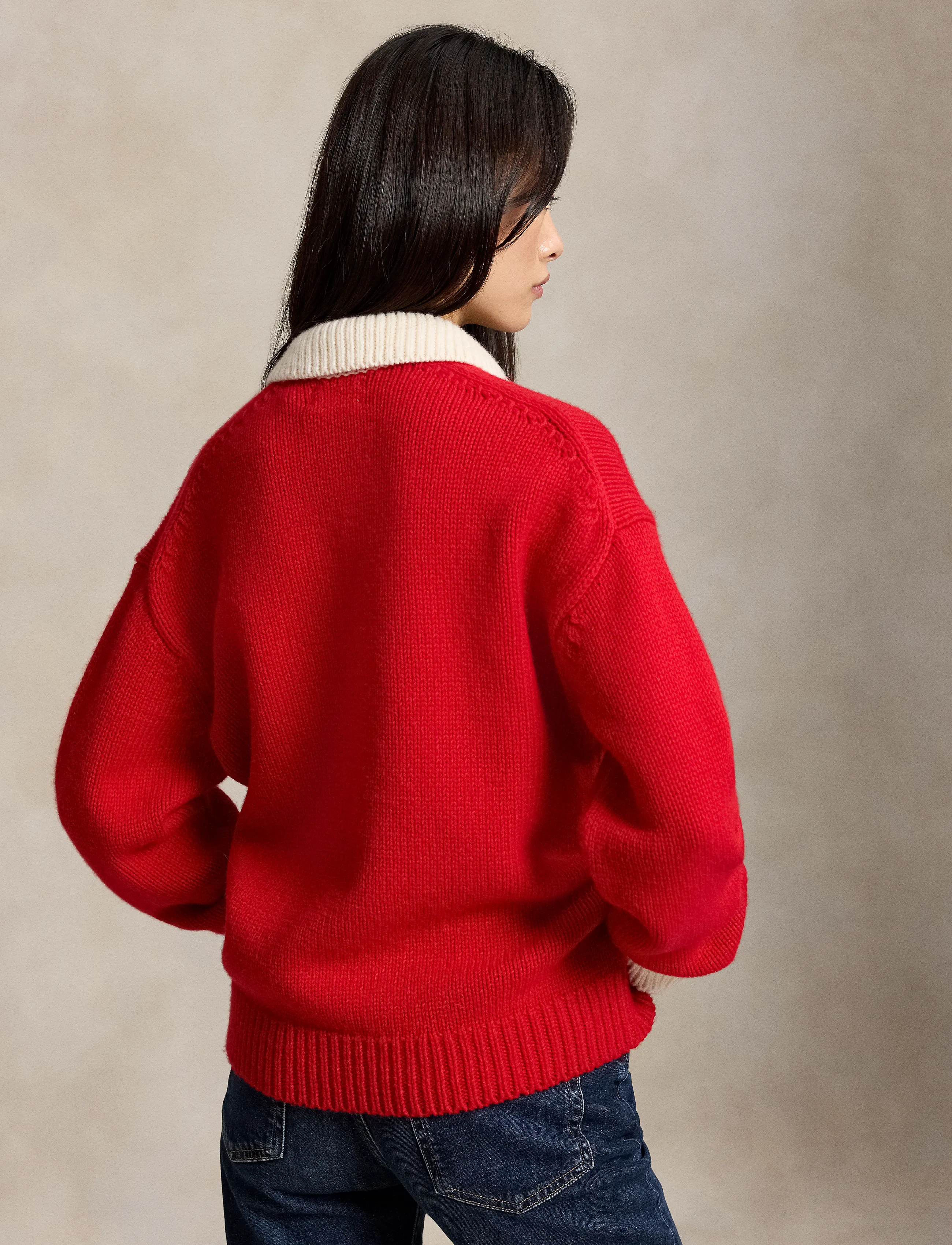 Polo Ralph Lauren - Big Pony Wool Rugby Sweater - striktrøjer - rl2000 red/cream - 3