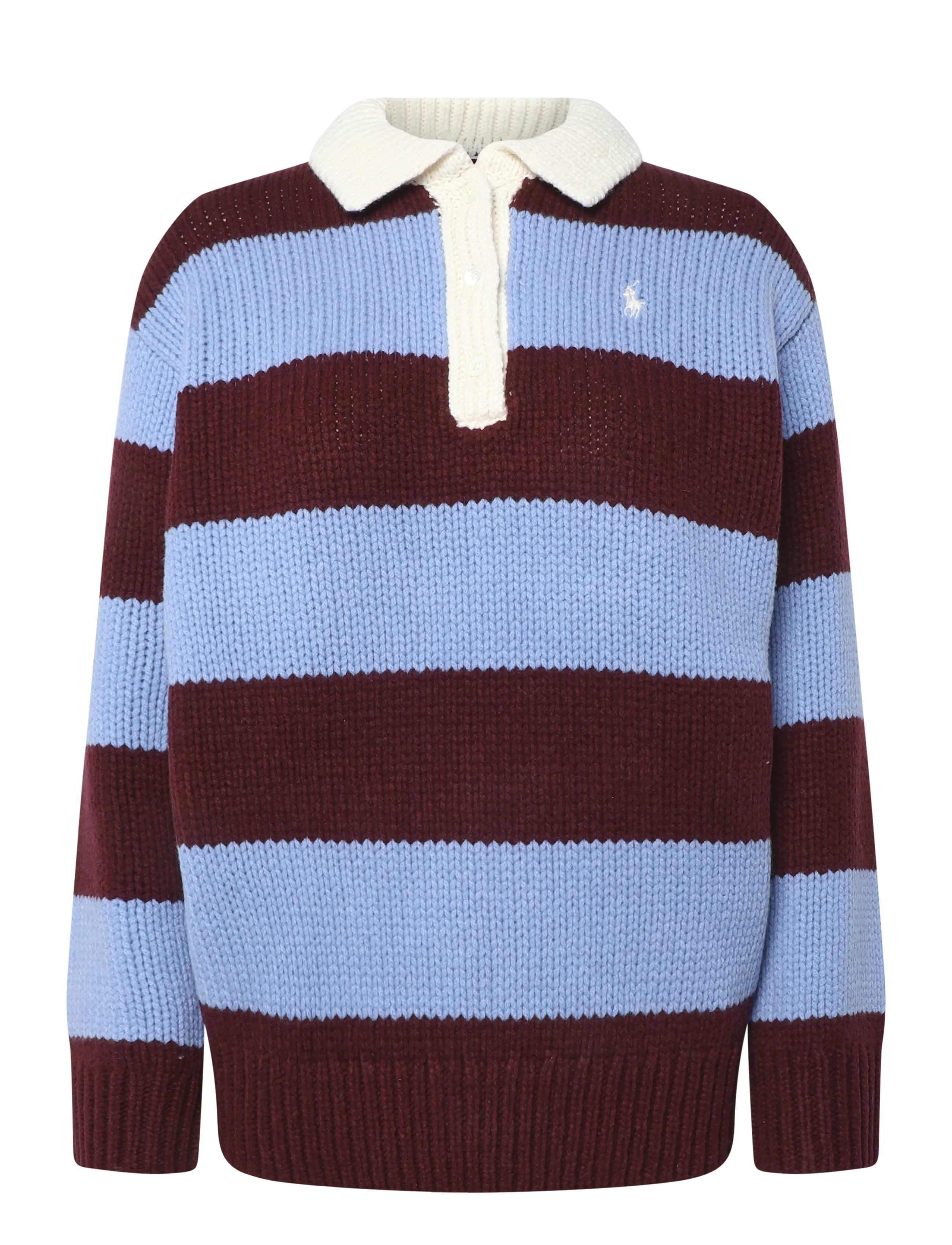 Polo Ralph Lauren Striped Wool-Blend Rugby Sweater - Strickmode - HARVARDWNE/NWLITC / burgundy