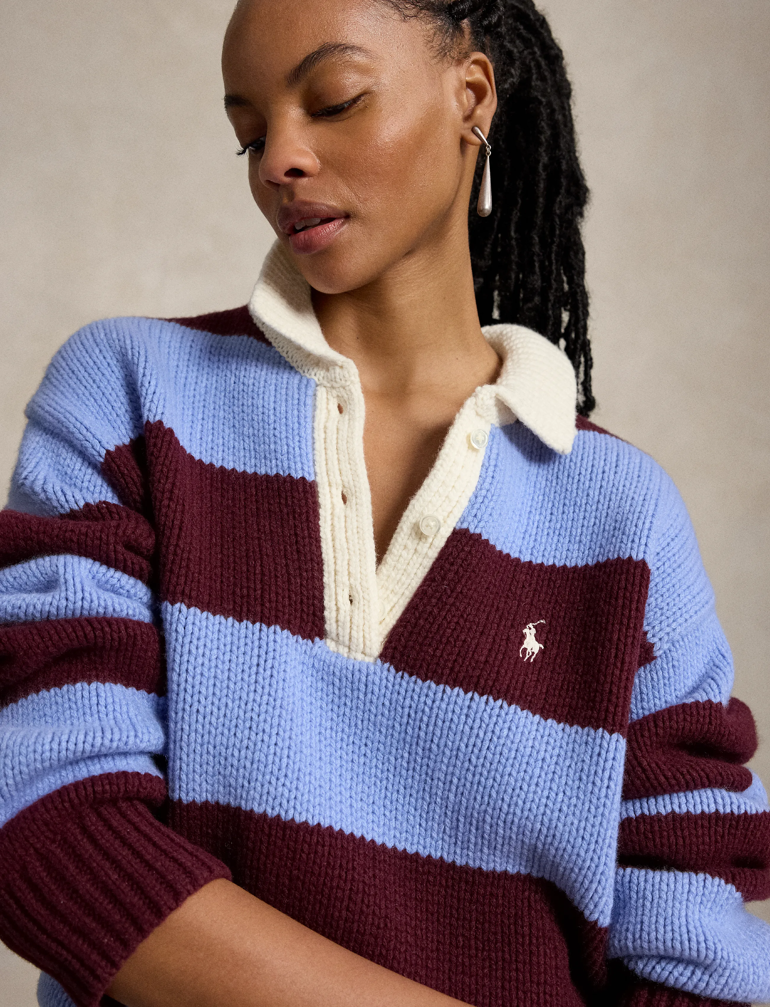 Polo Ralph Lauren - Striped Wool-Blend Rugby Sweater - harvardwne/nwlitc - 5