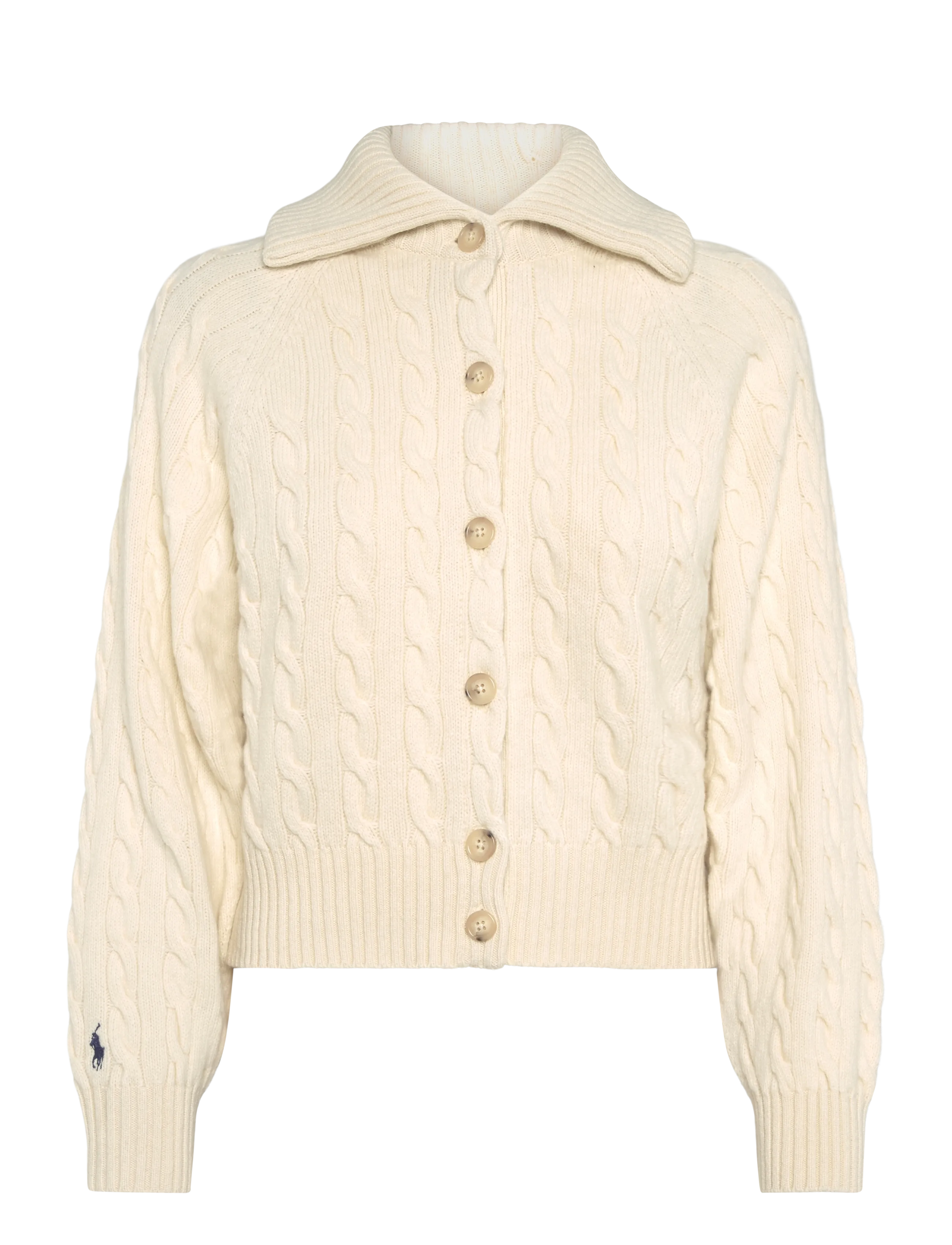 Polo Ralph Lauren Cable Wool-Cashmere Collared Cardigan - Knitwear - AUTHENTIC CREAM / cream