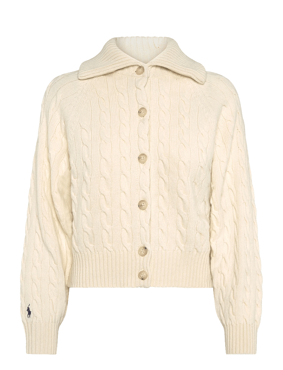 Polo Ralph Lauren - Cable Wool-Cashmere Collared Cardigan - kašmyras - authentic cream - 2