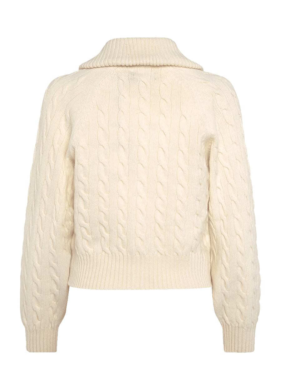 Polo Ralph Lauren - Cable Wool-Cashmere Collared Cardigan - kašmyras - authentic cream - 3