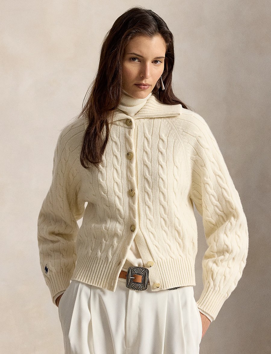 Polo Ralph Lauren - Cable Wool-Cashmere Collared Cardigan - kaschmir - authentic cream - 1