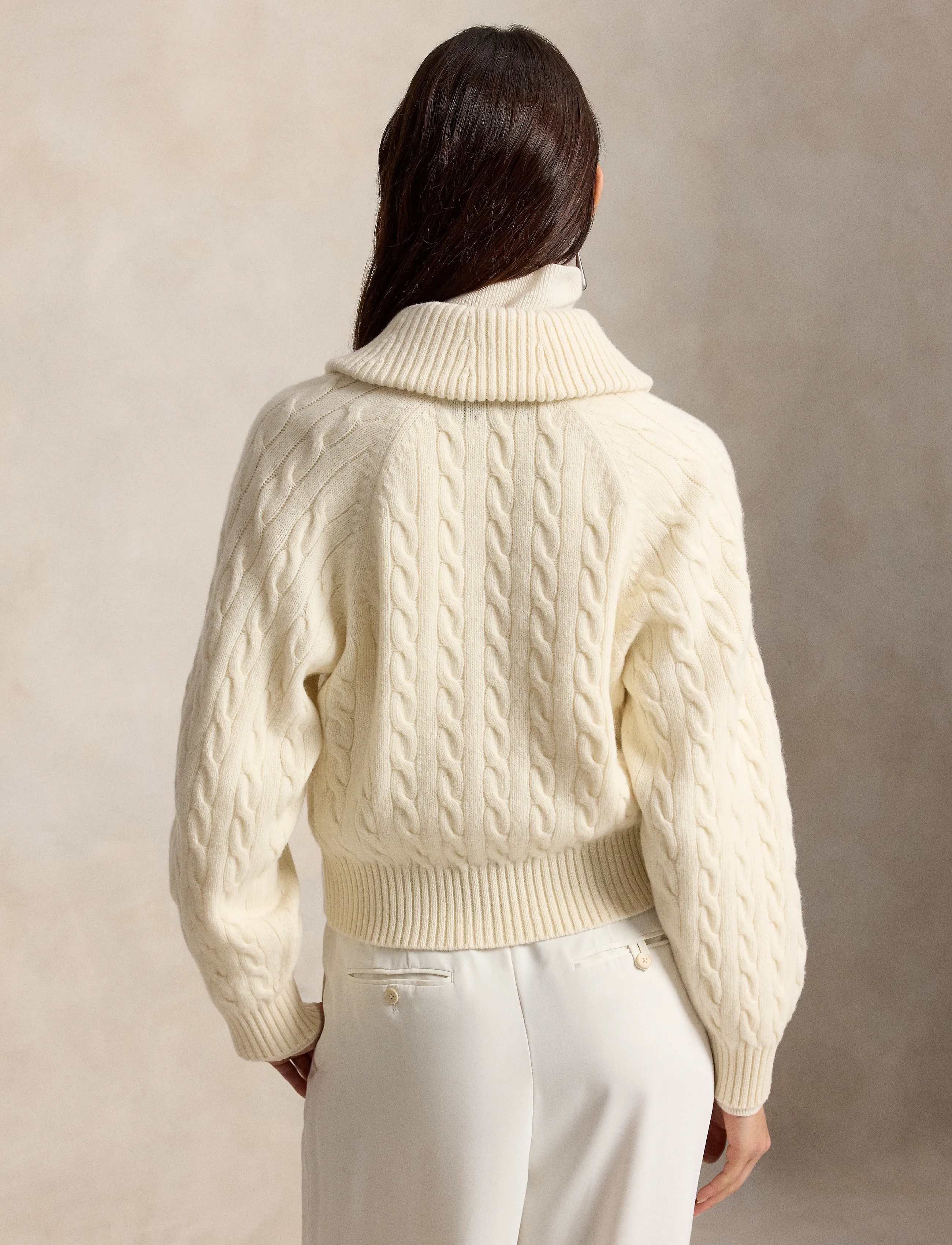 Polo Ralph Lauren - Cable Wool-Cashmere Collared Cardigan - cashmere - authentic cream - 3