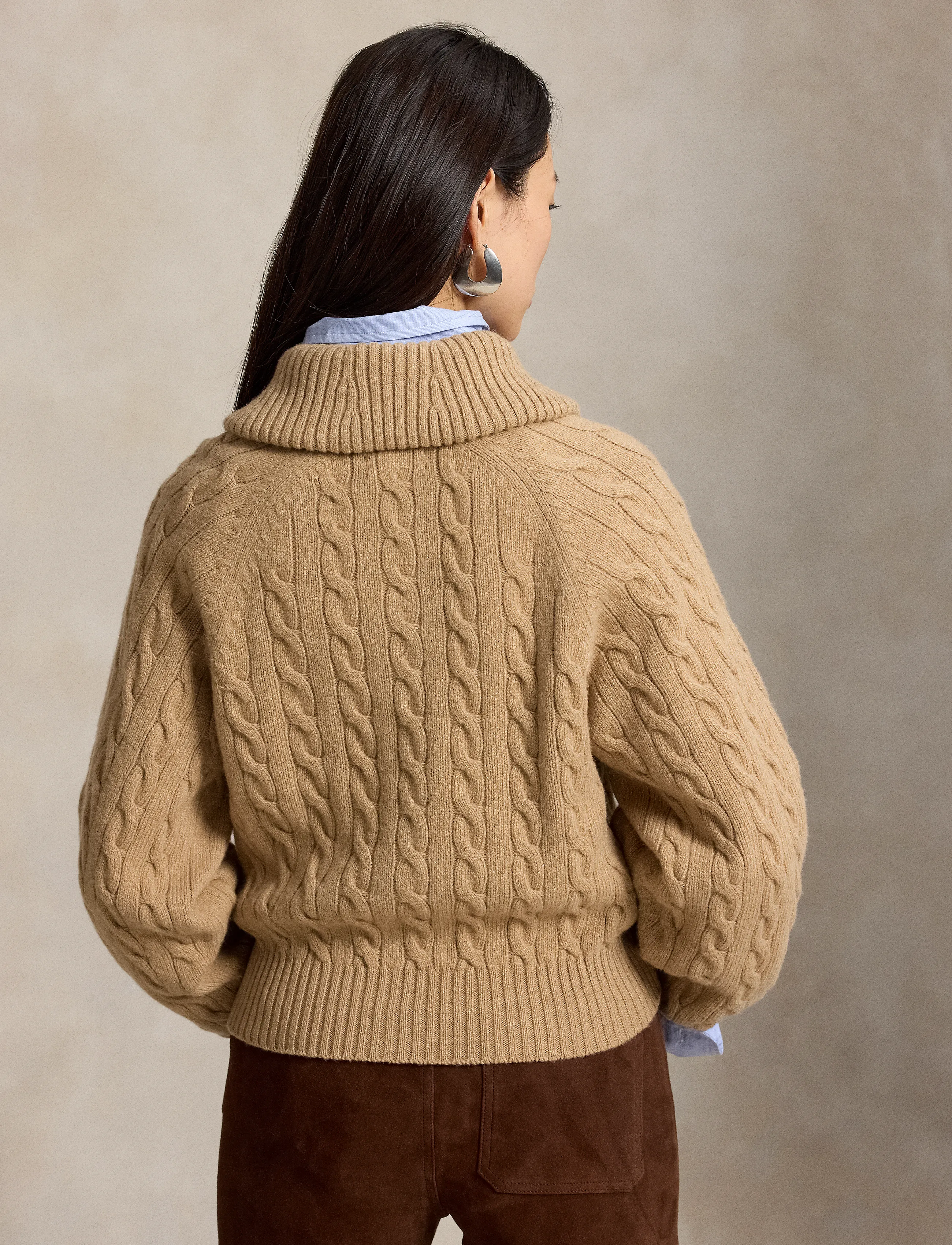 Polo Ralph Lauren - Cable-Knit Wool-Cashmere Jacket - cashmere - collection camel - 2
