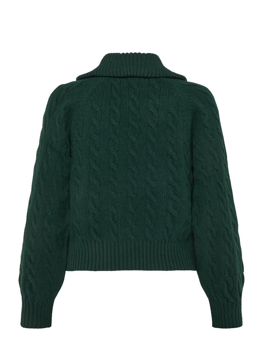 Polo Ralph Lauren - Cable Wool-Cashmere Collared Cardigan - kašmiir - college green - 2