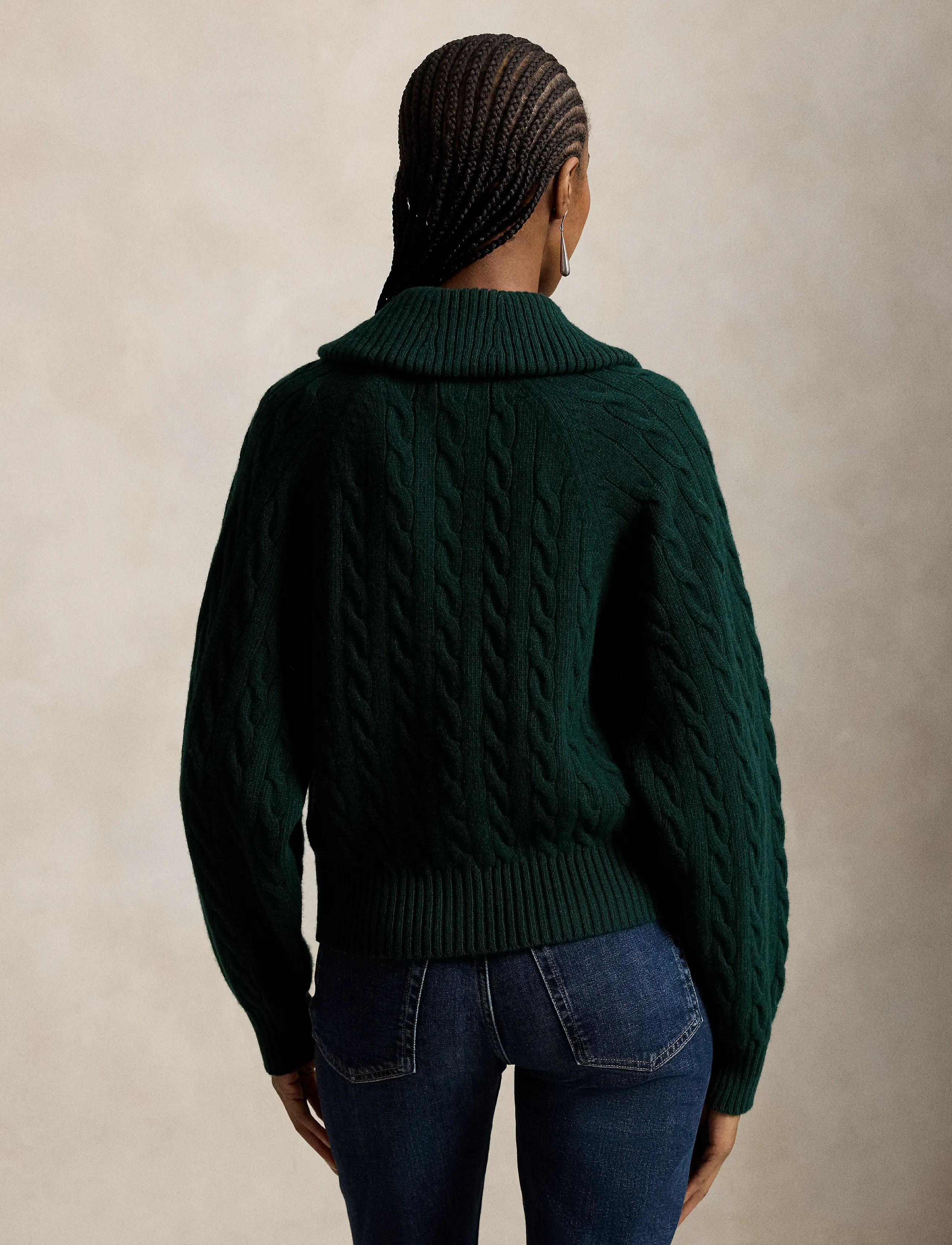 Polo Ralph Lauren - Cable Wool-Cashmere Collared Cardigan - kaschmir - college green - 2
