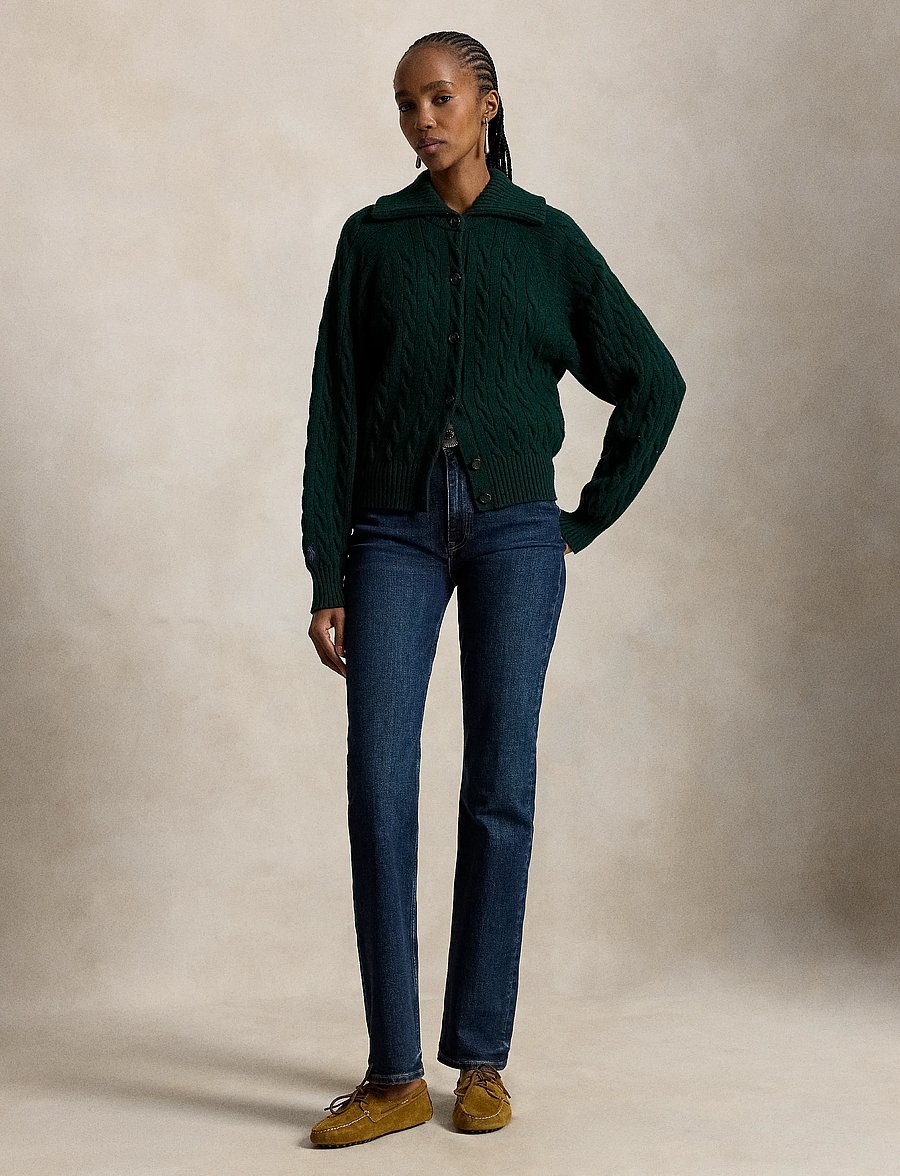 Polo Ralph Lauren - Cable Wool-Cashmere Collared Cardigan - kaschmir - college green - 4