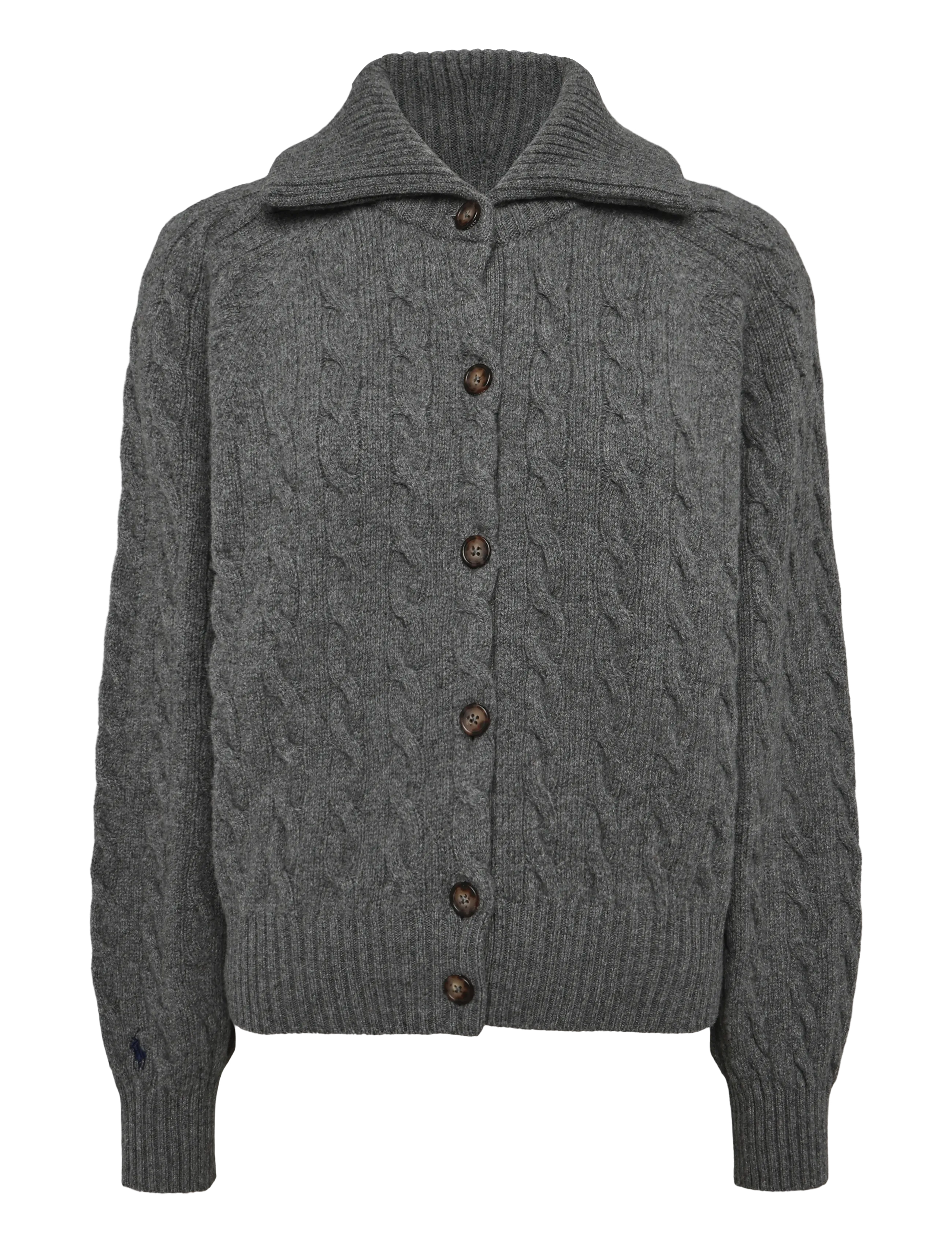 Polo Ralph Lauren - Cable-Knit Wool-Cashmere Jacket - kashmir - flannel grey heat - 1