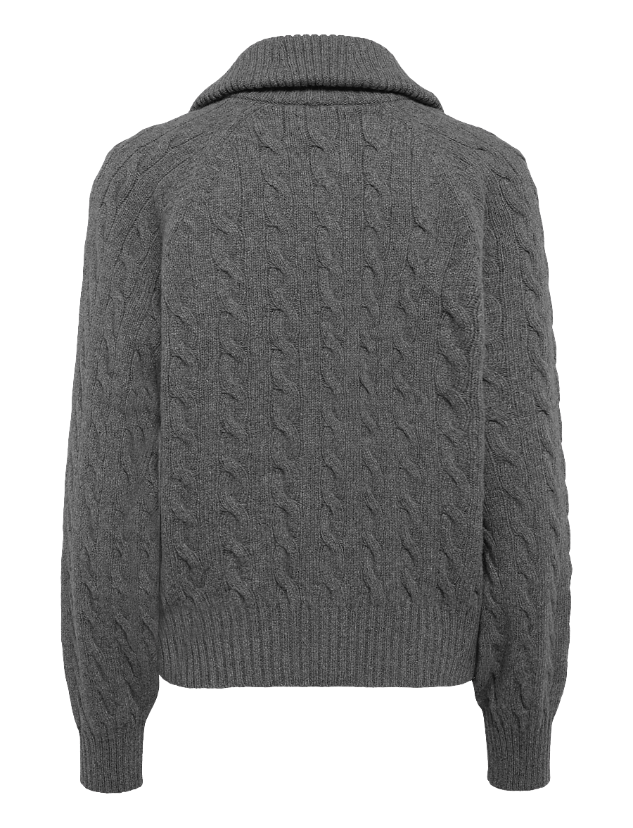 Polo Ralph Lauren - Cable-Knit Wool-Cashmere Jacket - kašmiir - flannel grey heat - 2