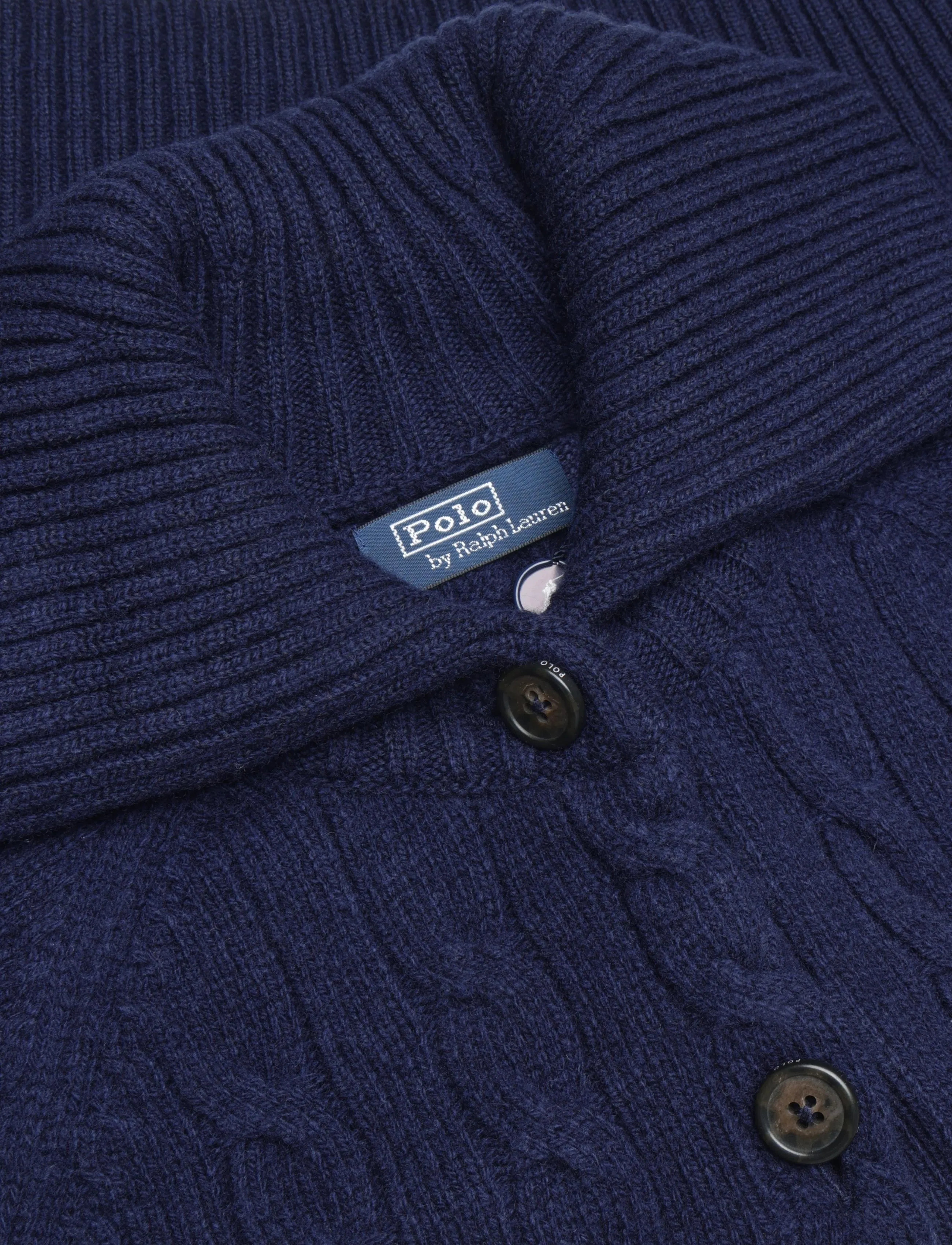 Polo Ralph Lauren - Cable-Knit Wool-Cashmere Jacket - kashmir - hunter navy - 4