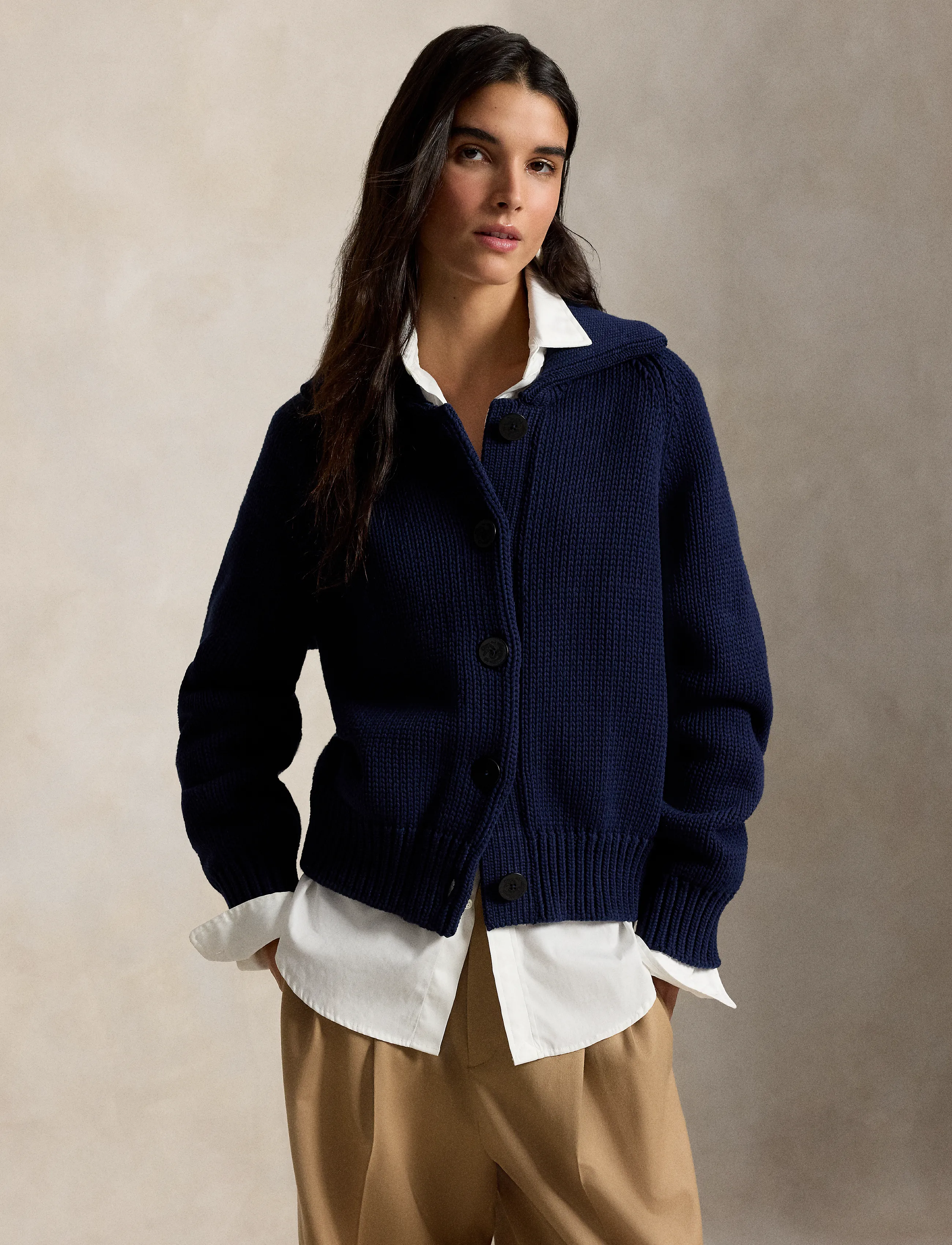Polo Ralph Lauren - Cotton-Blend Buttoned Cardigan - koftor - cruise navy - 4