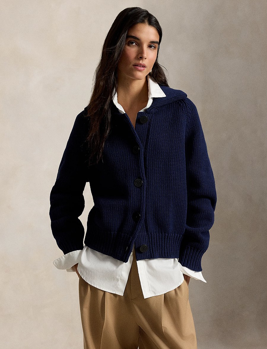 Polo Ralph Lauren - Cotton-Blend Buttoned Cardigan - koftor - cruise navy - 4