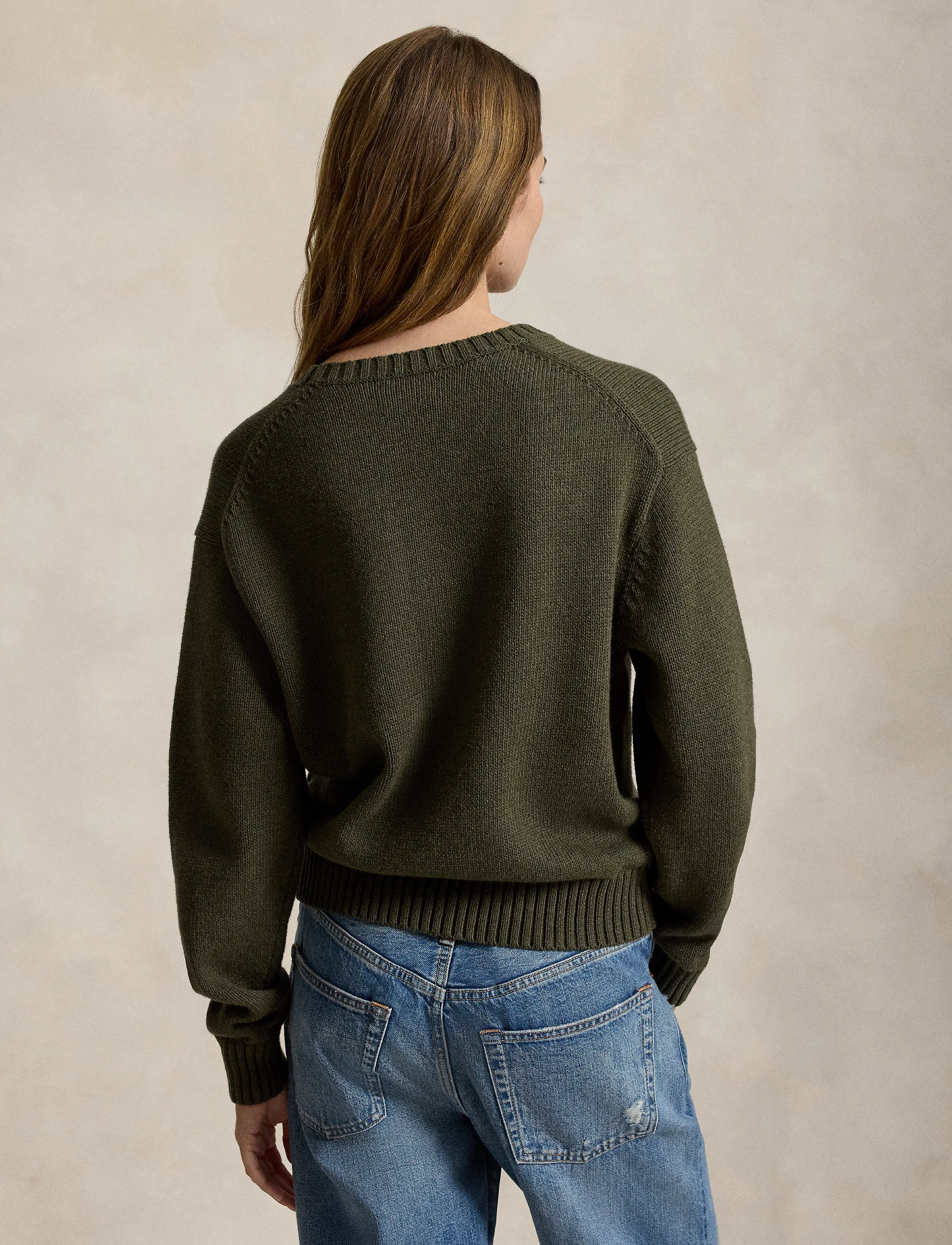 Polo Ralph Lauren - Polo Bear Cotton Crewneck Sweater - marled olive - 3