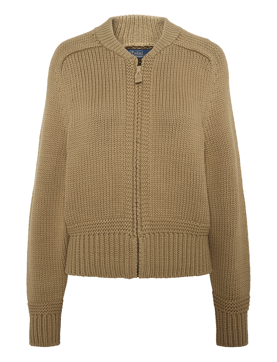 Polo Ralph Lauren - Cotton-Blend Full-Zip Sweater - desert khaki - 1