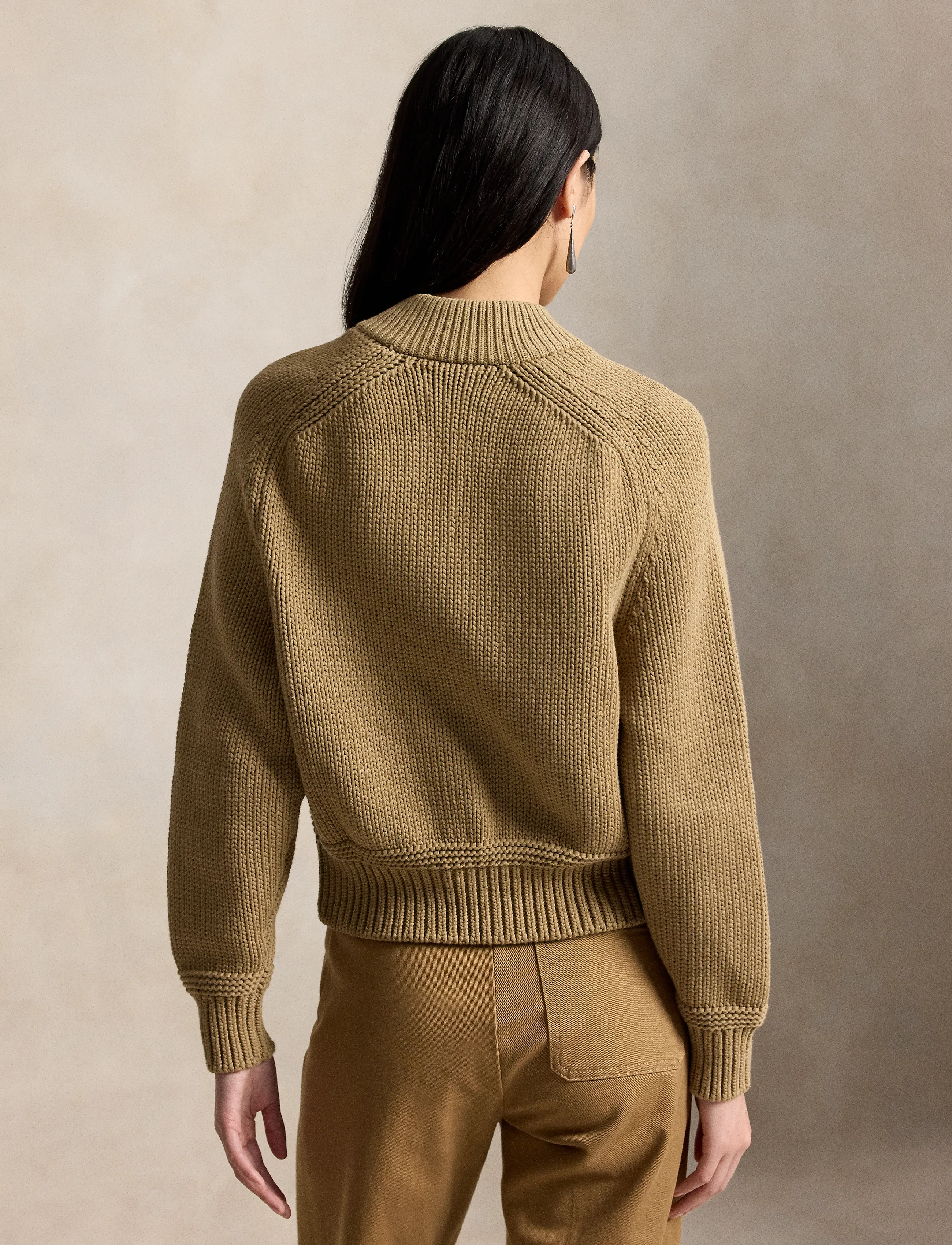 Polo Ralph Lauren - Cotton-Blend Full-Zip Sweater - desert khaki - 3