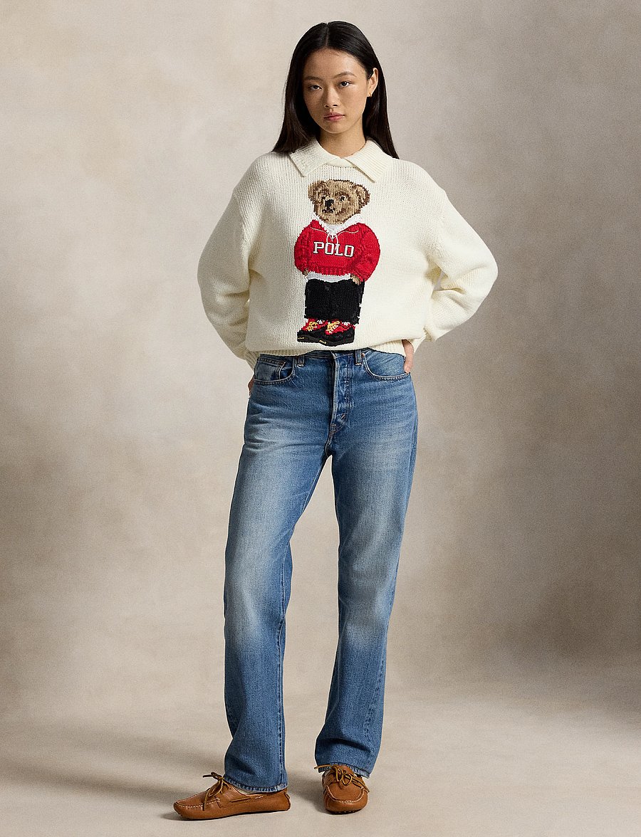 Polo Ralph Lauren - Polo Bear Linen-Cotton Sweater - kampsunid - parchment cream - 0