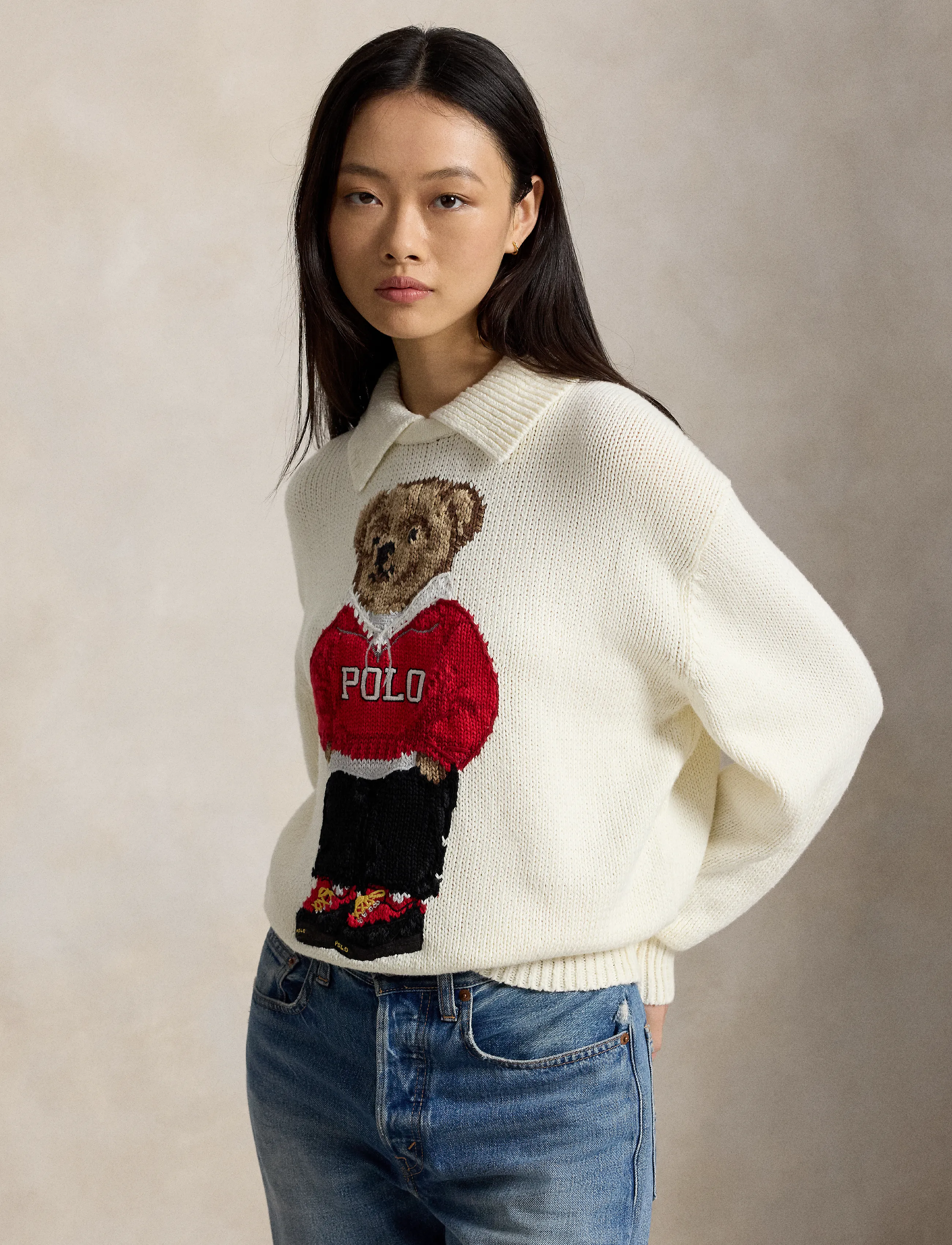 Polo Ralph Lauren - Polo Bear Linen-Cotton Sweater - kampsunid - parchment cream - 5