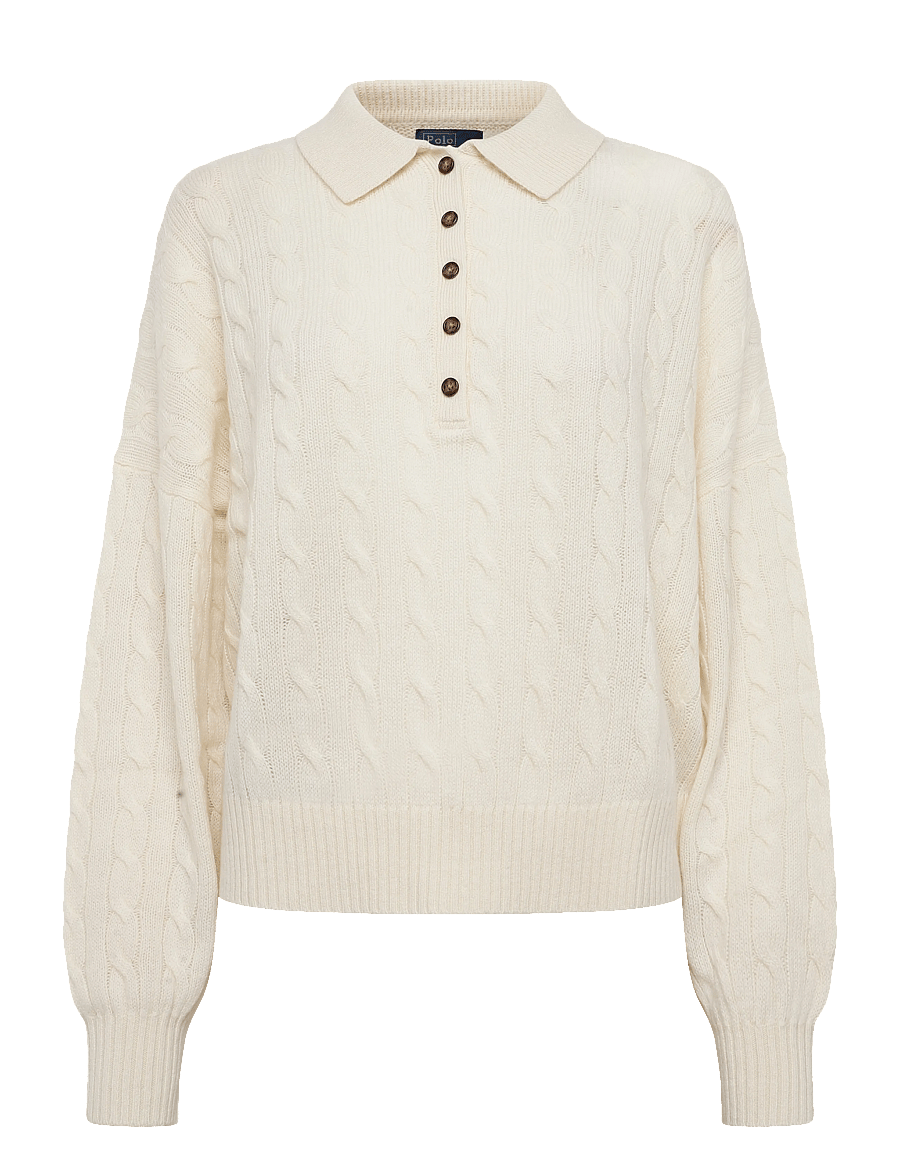 Polo Ralph Lauren - Cable Wool-Cashmere Polo-Collar Sweater - cashmere - authentic cream - 1
