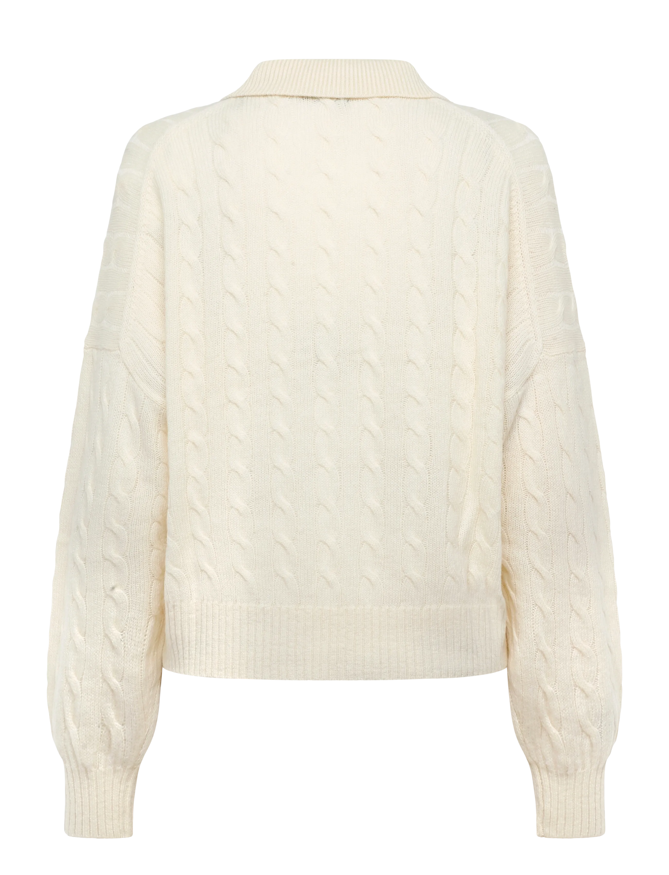 Polo Ralph Lauren - Cable Wool-Cashmere Polo-Collar Sweater - cashmere - authentic cream - 2