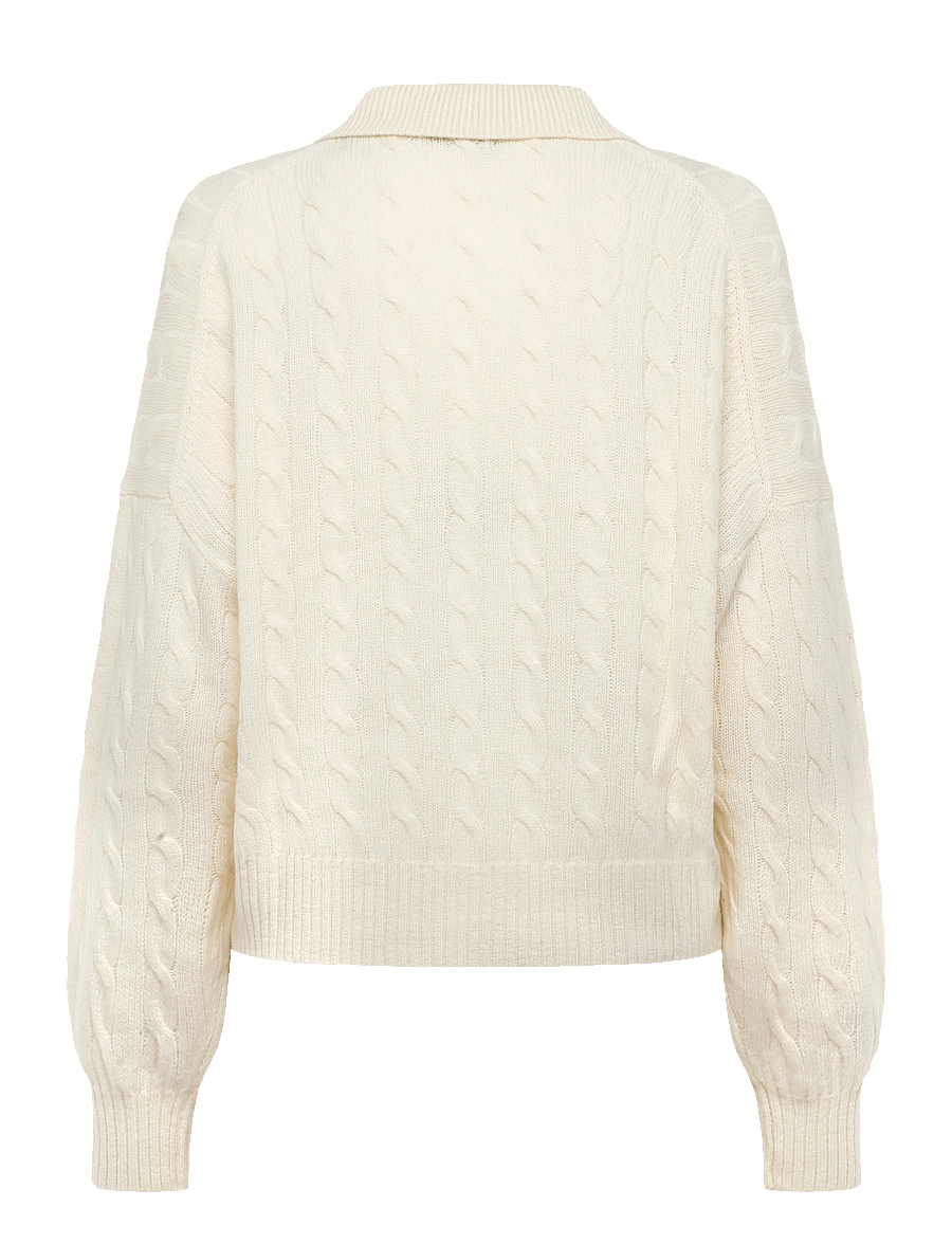 Polo Ralph Lauren - Cable Wool-Cashmere Polo-Collar Sweater - cashmere - authentic cream - 2