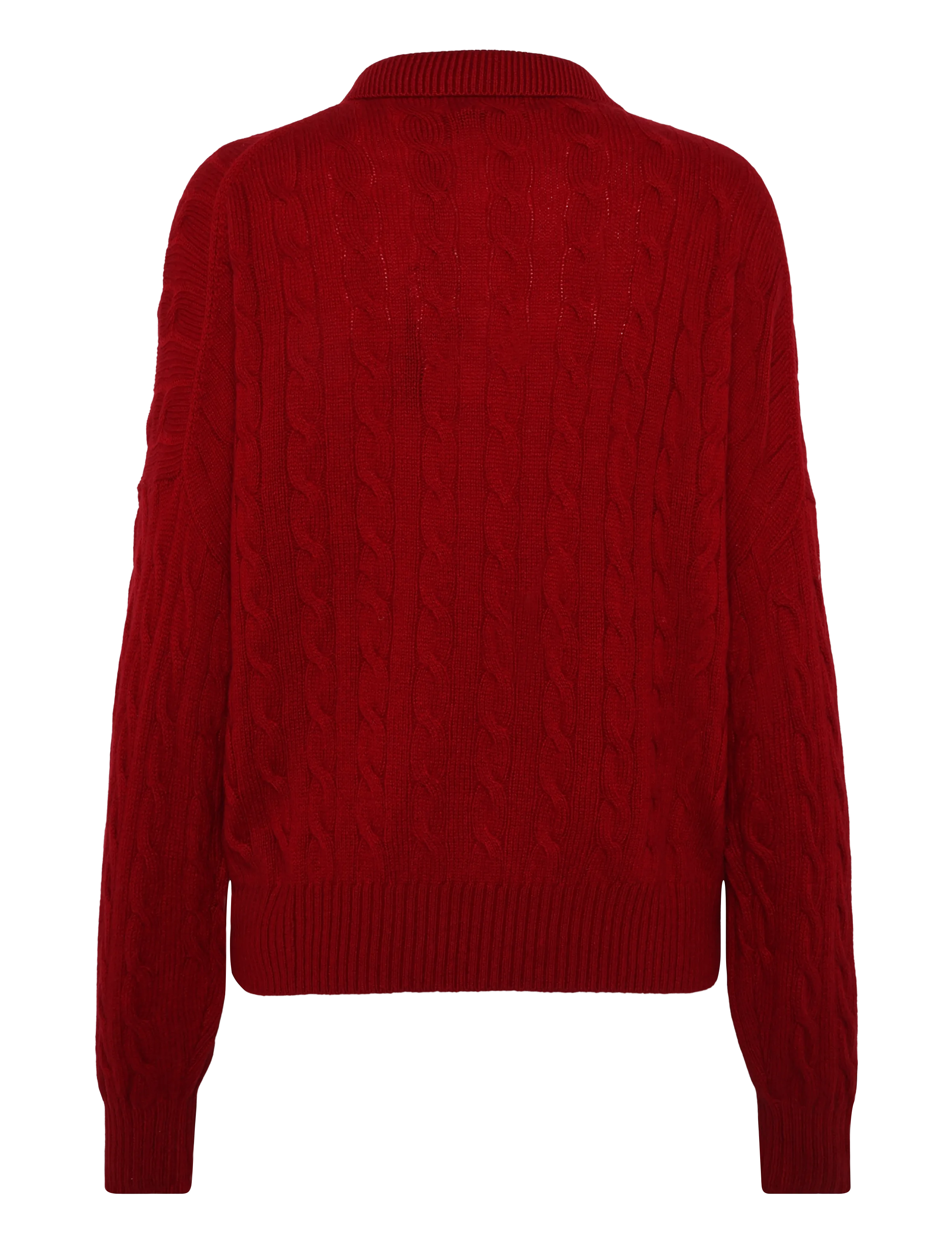 Polo Ralph Lauren - Cable Wool-Cashmere Polo-Collar Sweater - cashmere - university red - 2