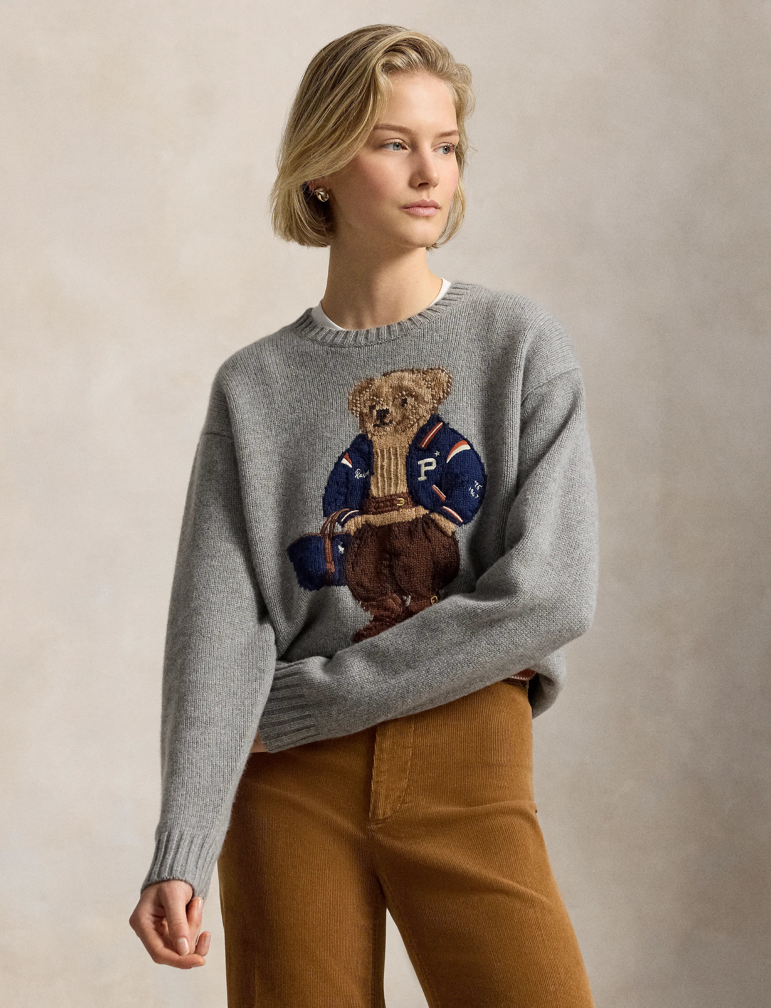 Polo Ralph Lauren Polo Bear Wool-Cashmere Sweater - Stickat - OUTPOST GRAY HTHR / grey