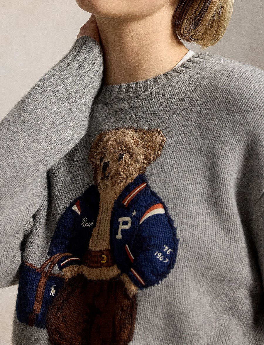 Polo Ralph Lauren - Polo Bear Wool-Cashmere Sweater - kashmir - outpost gray hthr - 4