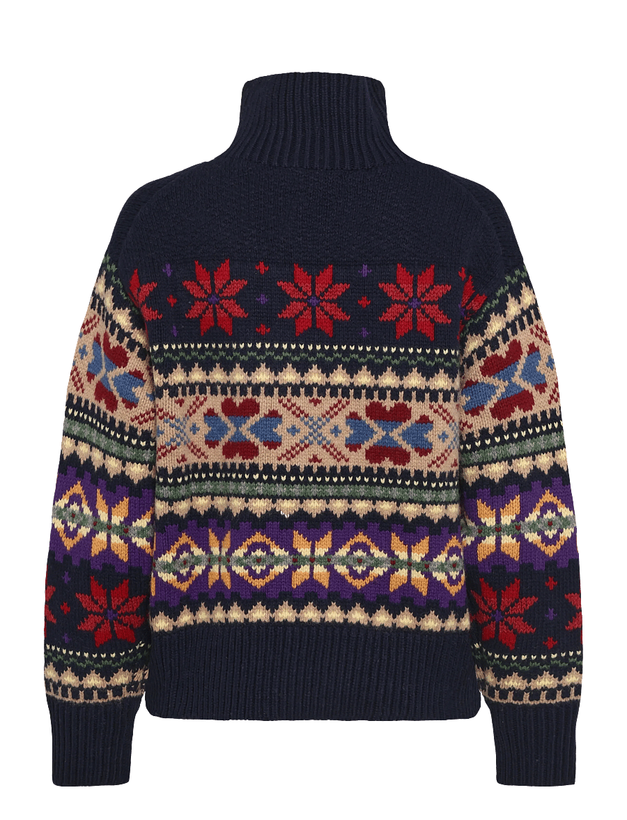 Polo Ralph Lauren - Geo-Motif Wool-Cashmere-Blend Turtleneck - pullover - navy multi - 2