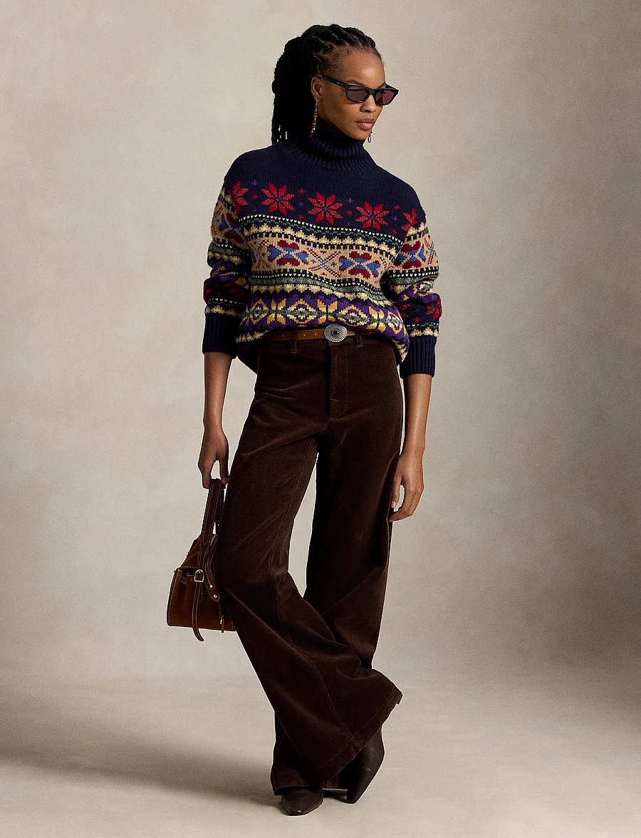 Polo Ralph Lauren - Geo-Motif Wool-Cashmere-Blend Turtleneck - pullover - navy multi - 5