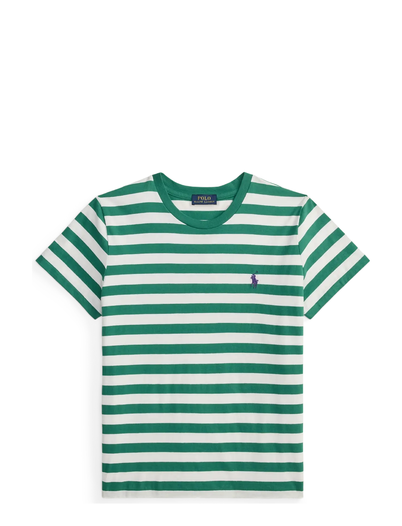 Polo Ralph Lauren Striped Cotton Jersey Tee - Riided - BUSH GREEN/WHITE / green