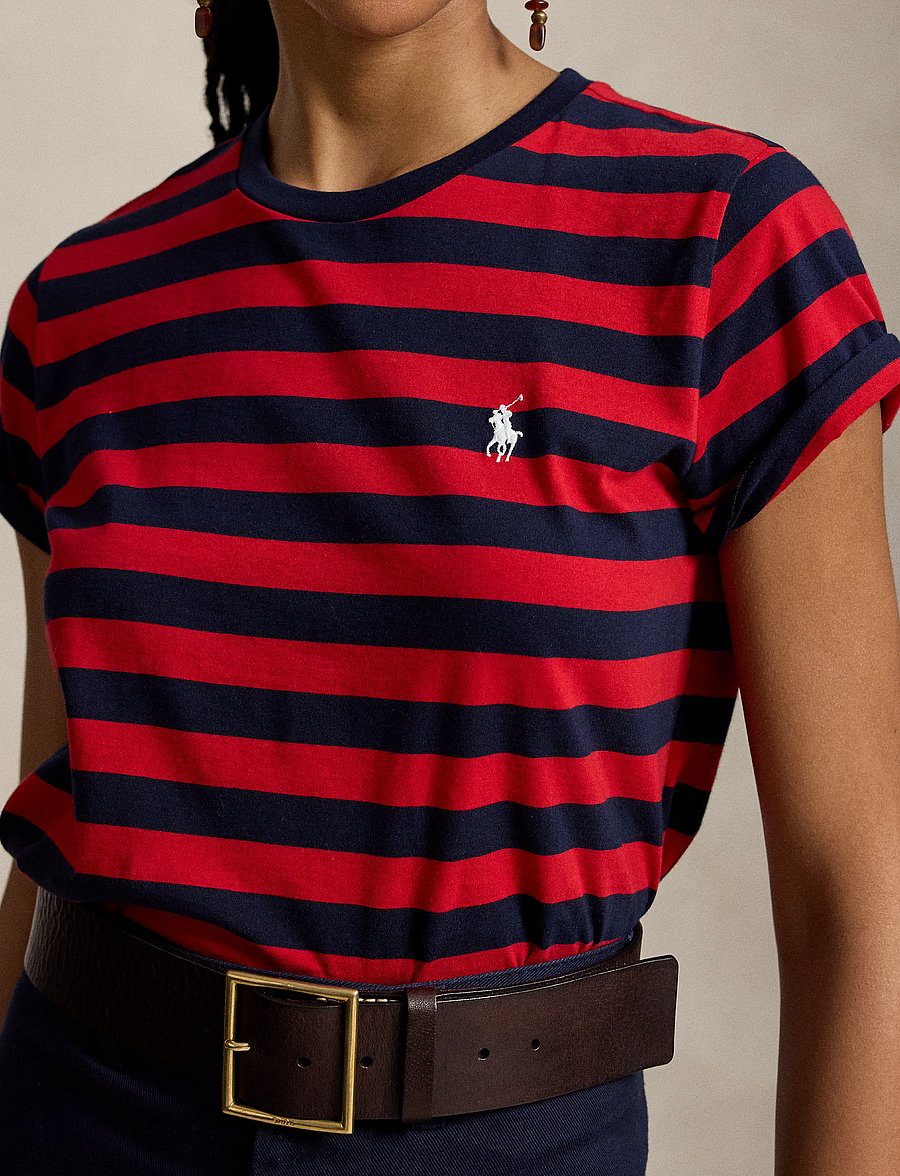 Polo Ralph Lauren - Striped Cotton Jersey Tee - t-shirts - hunter navy/rl200 - 4