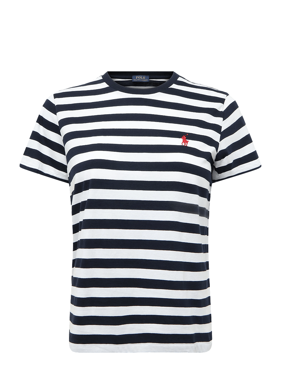 Polo Ralph Lauren - Striped Cotton Jersey Tee - t-shirts - hunter navy/white - 1