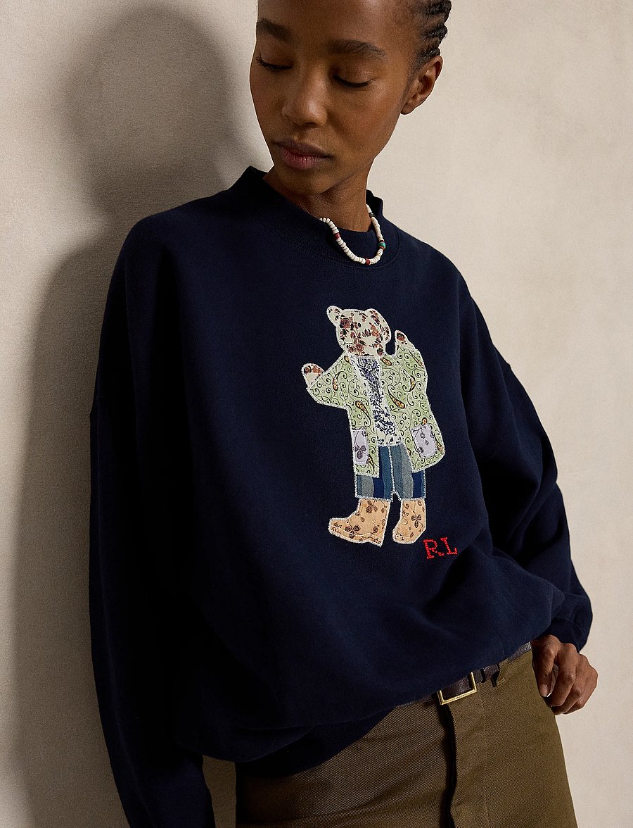 Polo Ralph Lauren - Patchwork Polo Bear Fleece Crewneck - vardagsstil - hunter navy - 5
