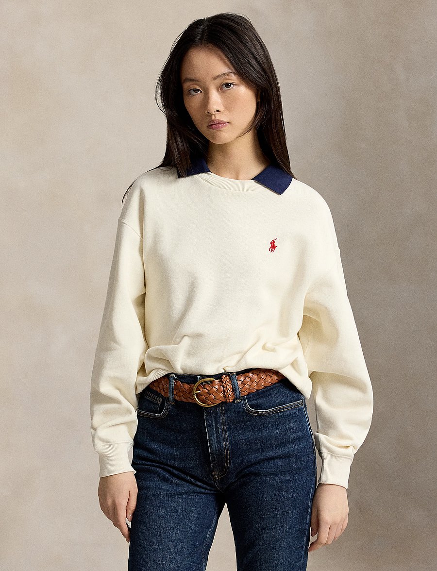 Polo Ralph Lauren - Polo-Collar Fleece Crewneck - warm white - 0