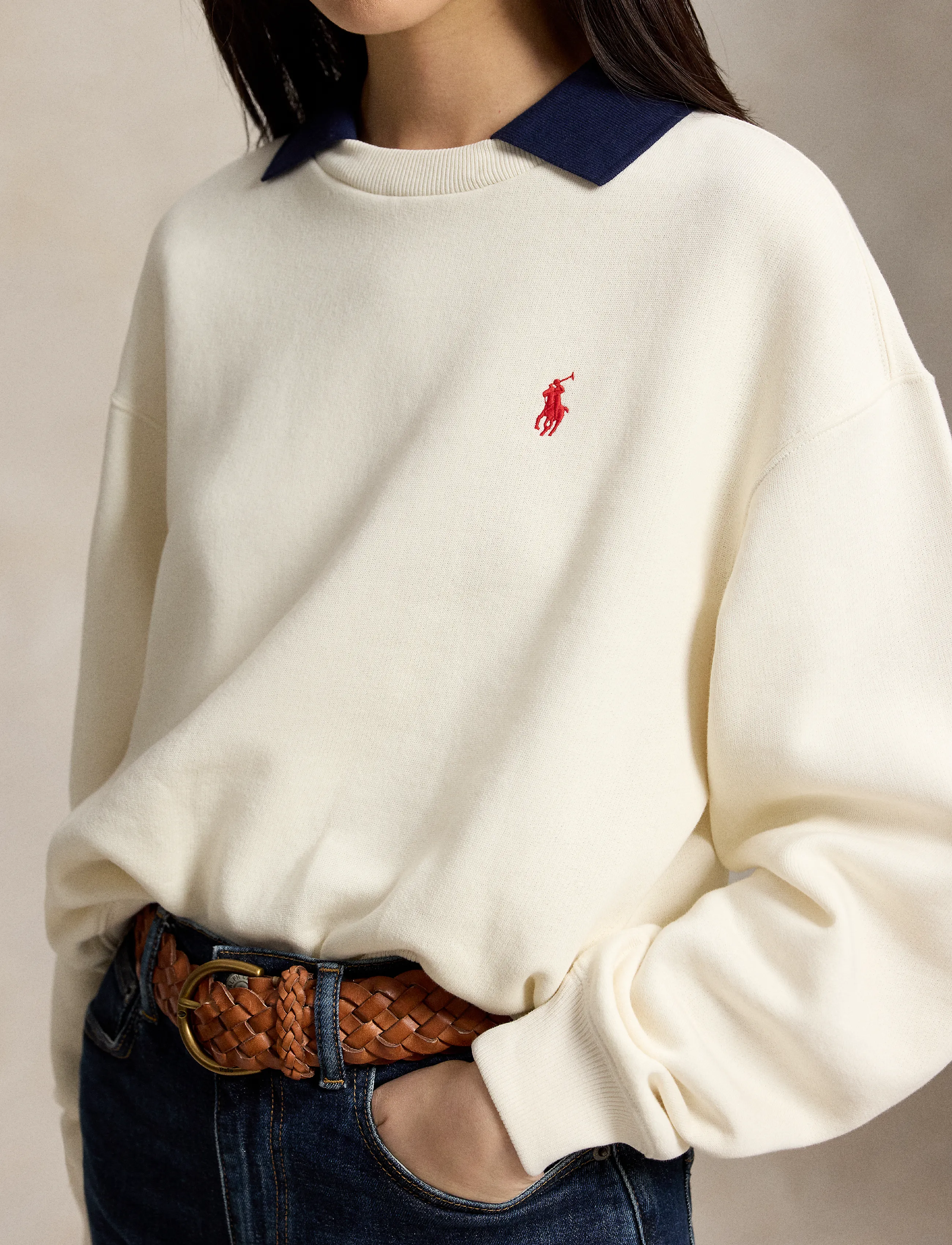 Polo Ralph Lauren - Polo-Collar Fleece Crewneck - warm white - 5