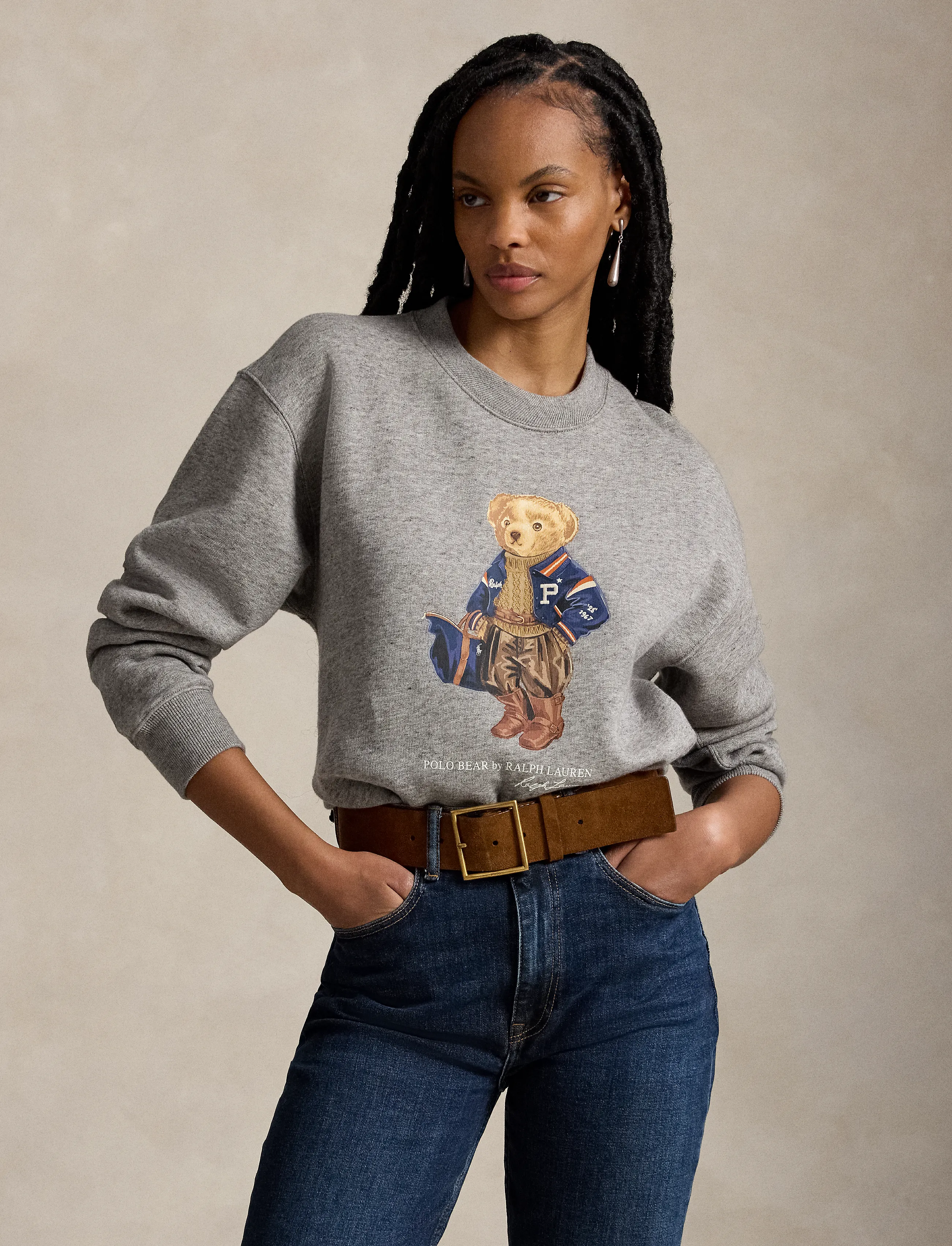 Polo Ralph Lauren - Polo Bear Fleece Crewneck - dark vintage heat - 0