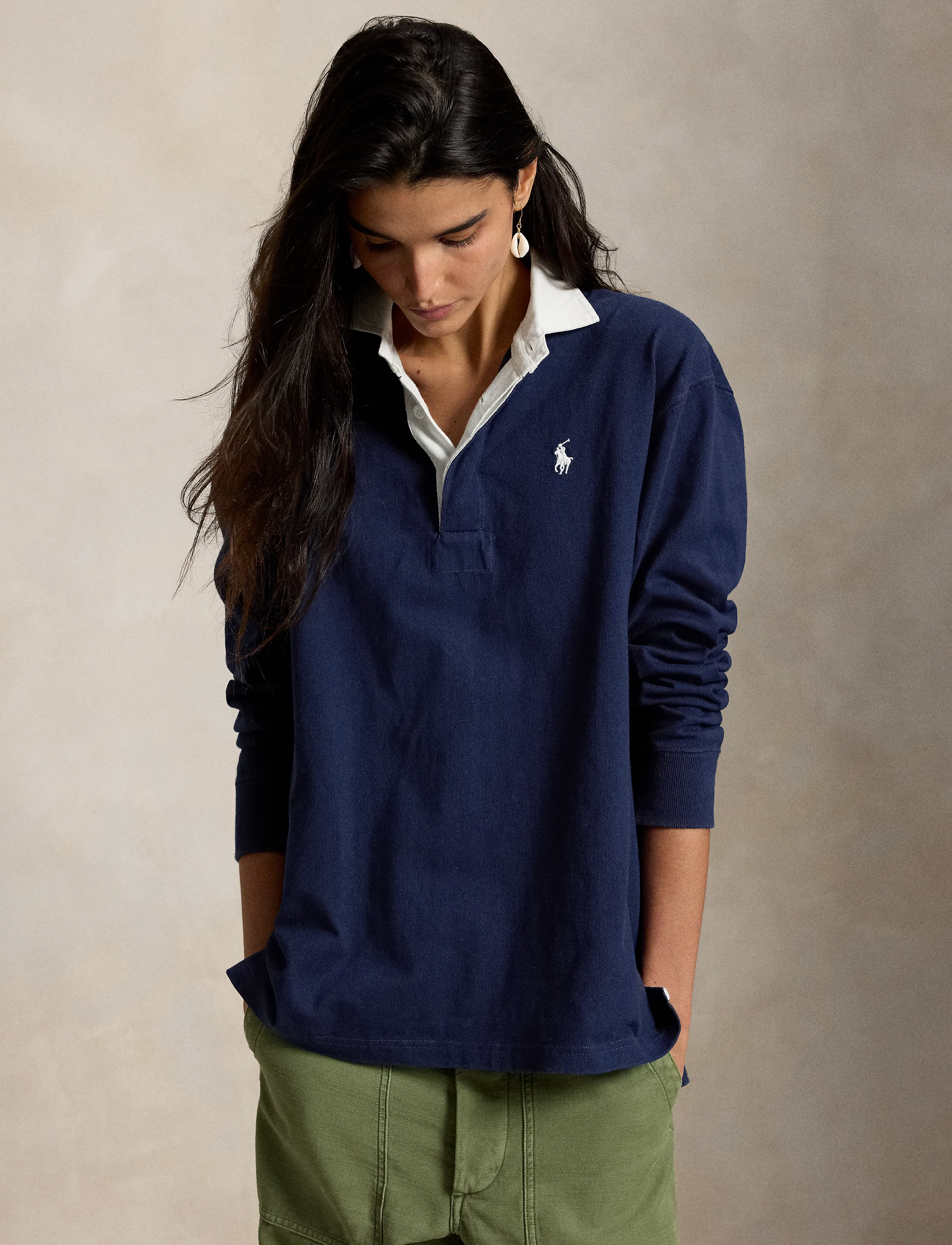Polo Ralph Lauren - Oversize Cotton Rugby Shirt - eastside royal - 0